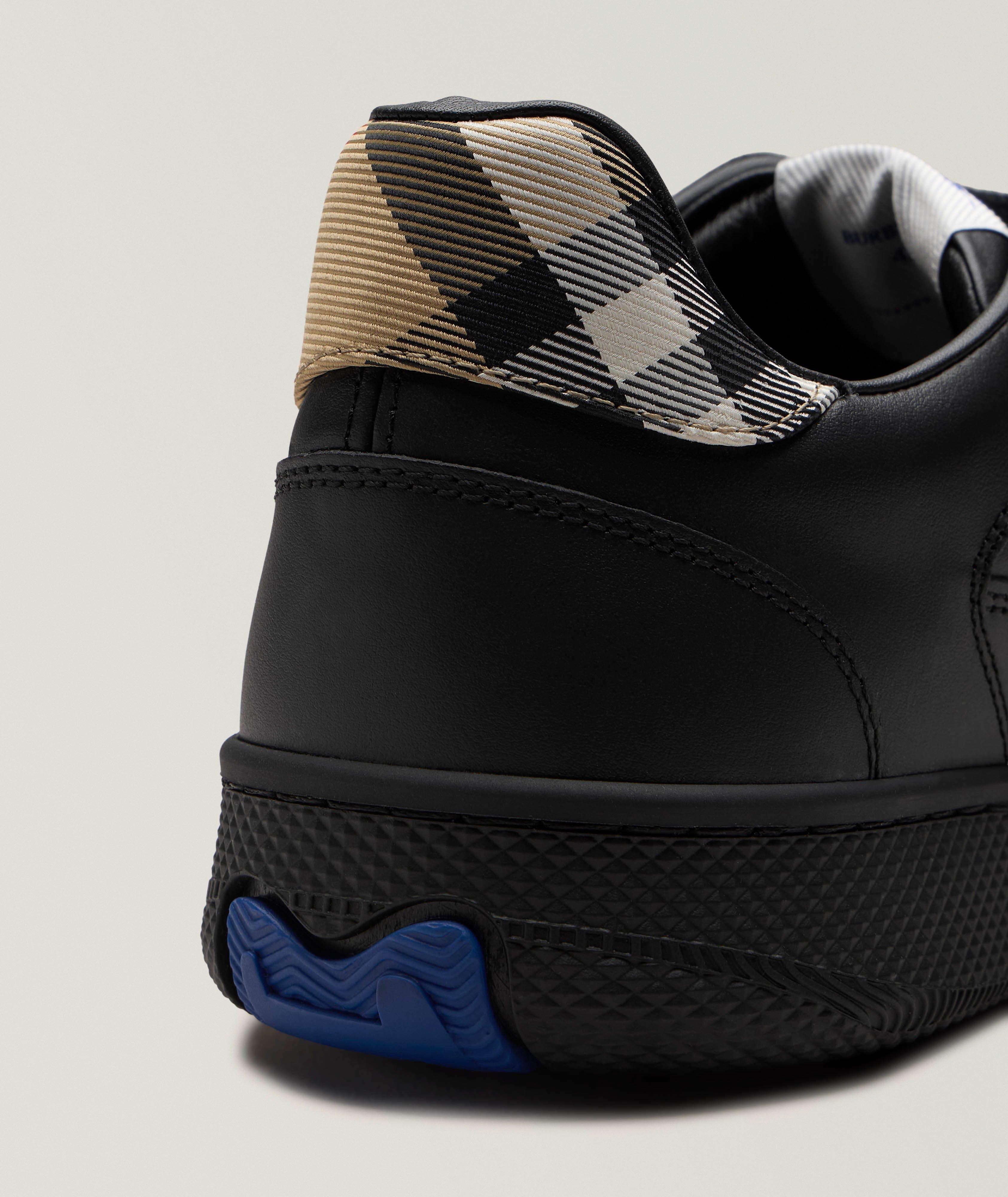 Leather & Check Terrace Court Sneakers​ image 2