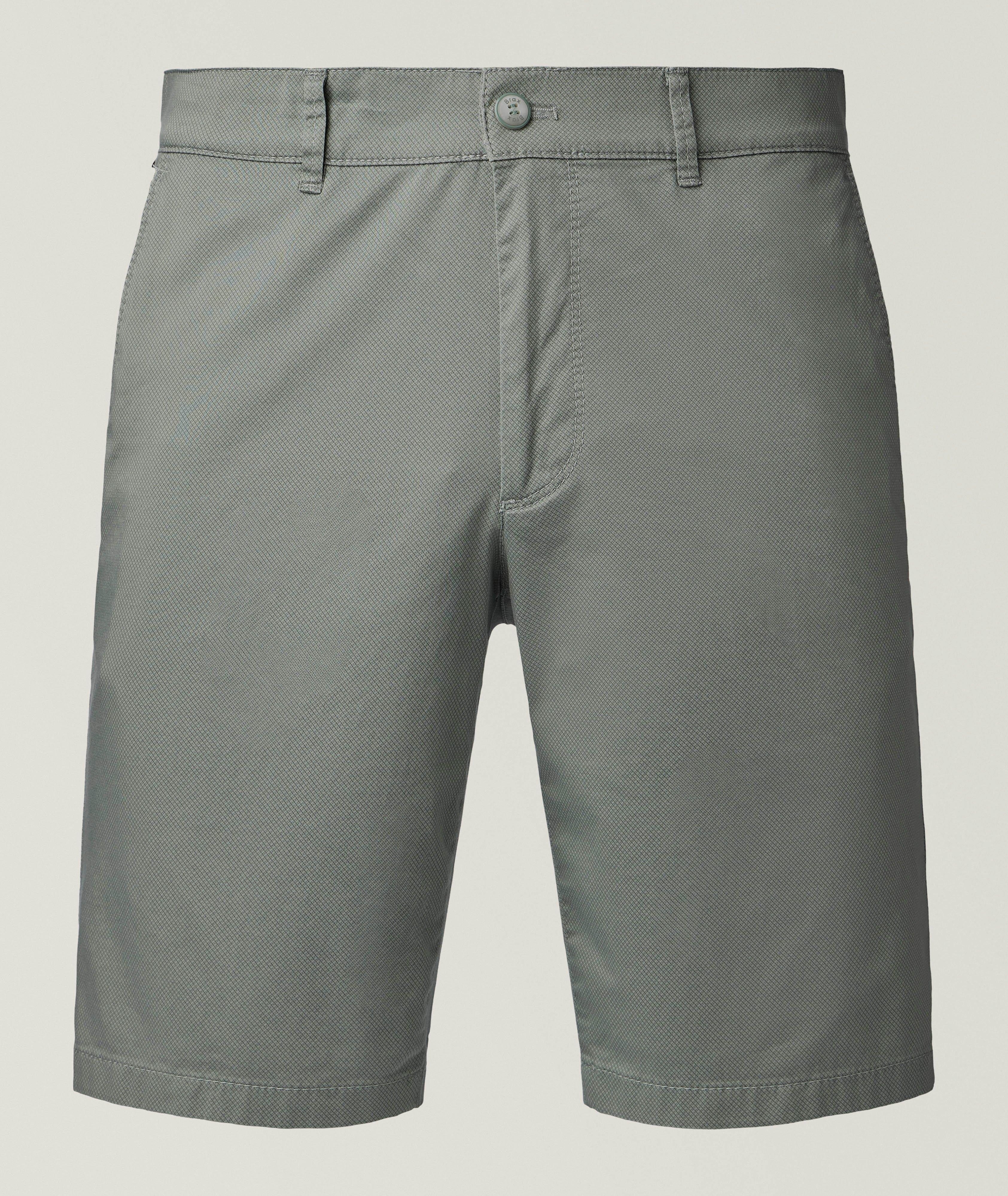 Brax Bozen Ultralight Neat-Print Chino Shorts 