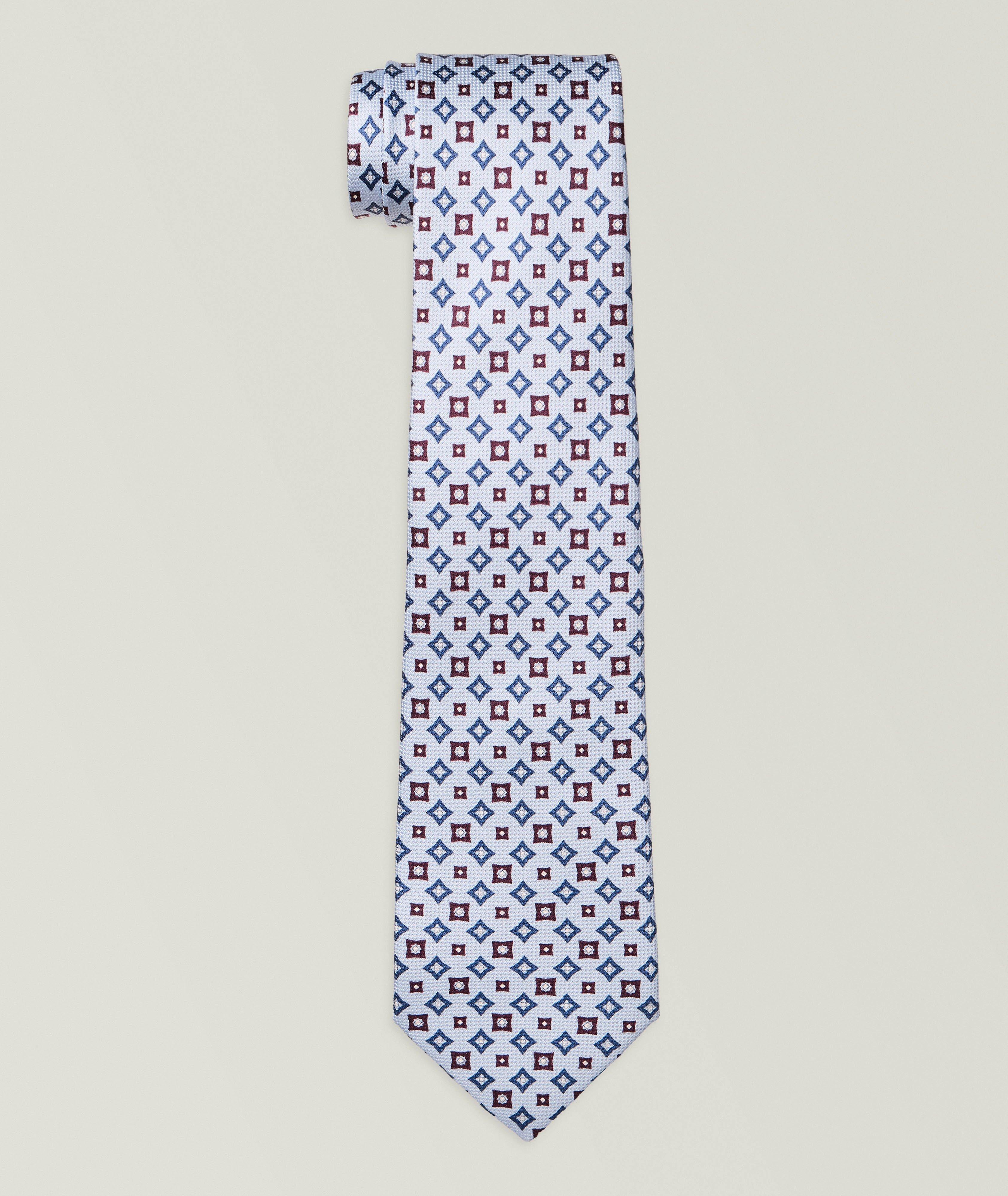 BRIONI LT BLU  SLK MEDLLN PRNT STND TIE 9X150 image 0