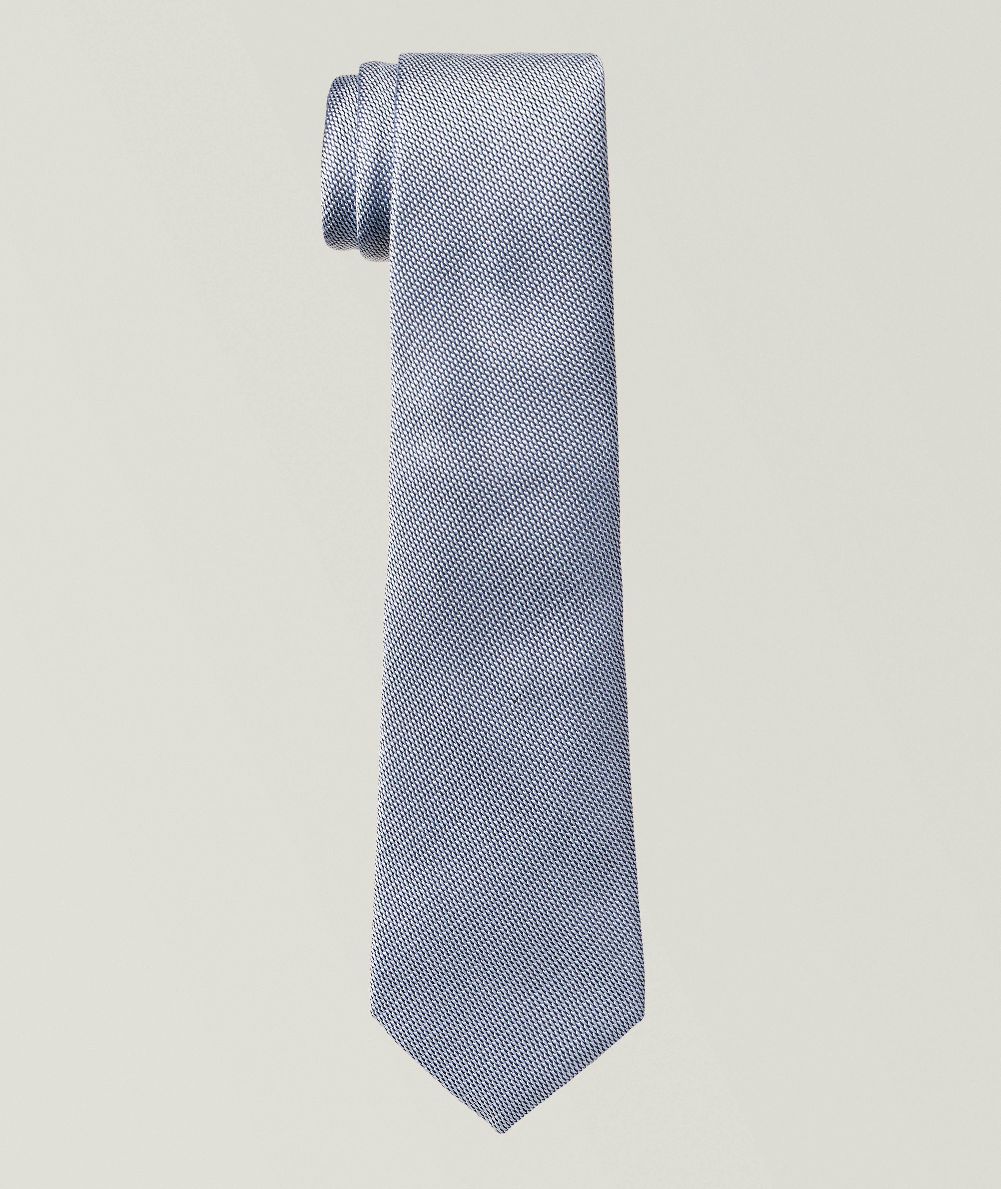 Cravate en soie jacquard unie image 0