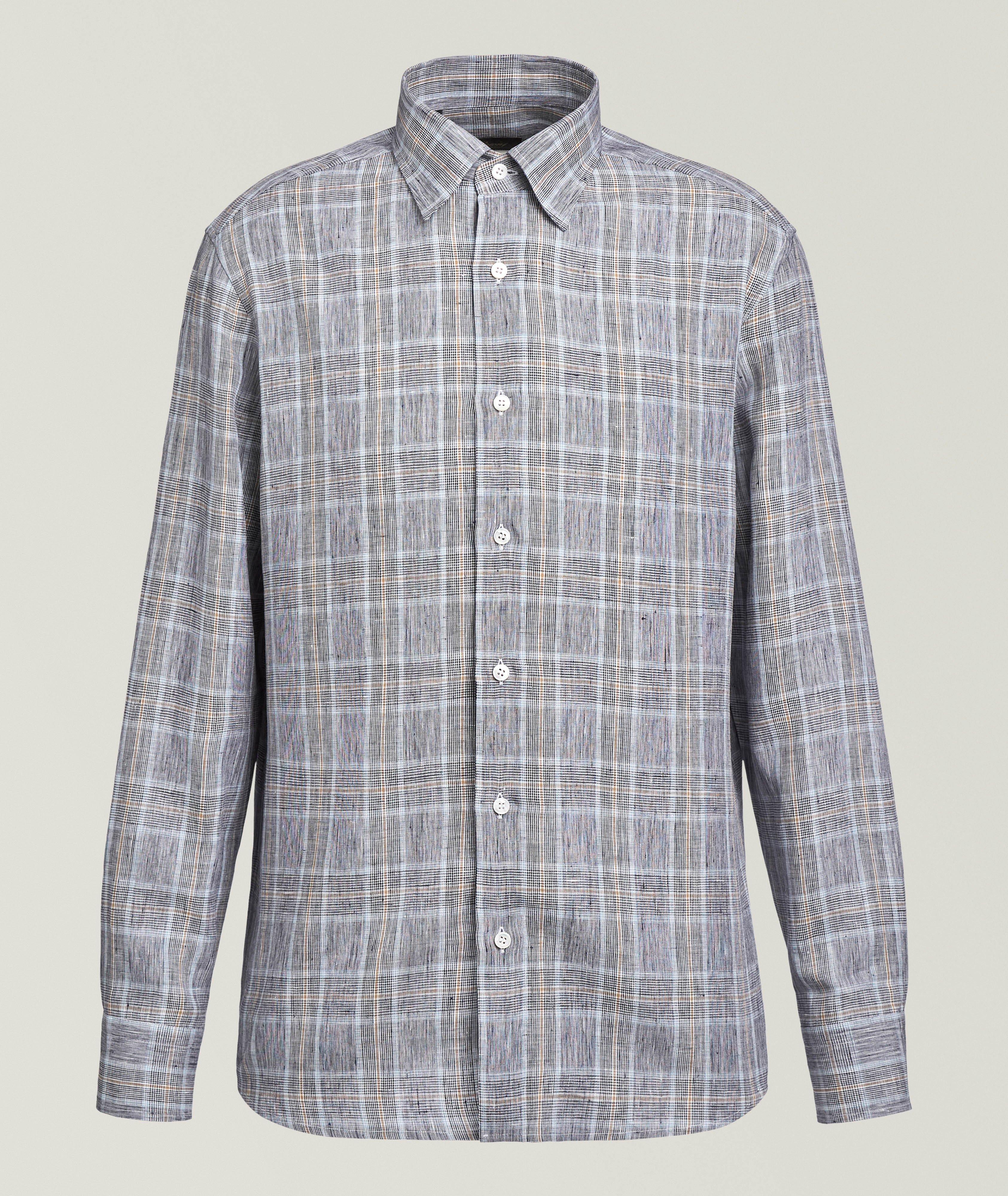 Brioni Checked Linen Shirt 