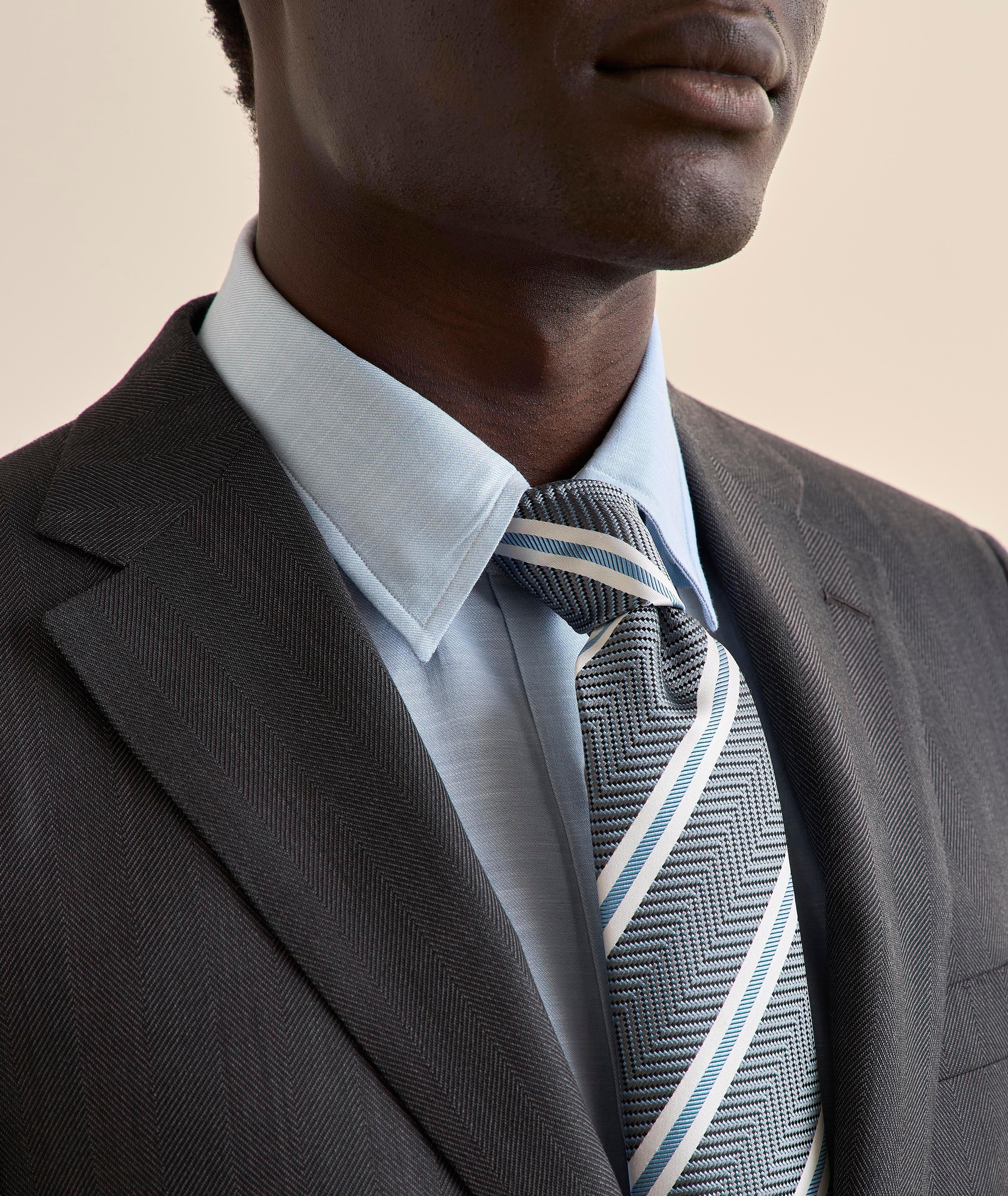 Striped Silk Jacquard Tie  image 1