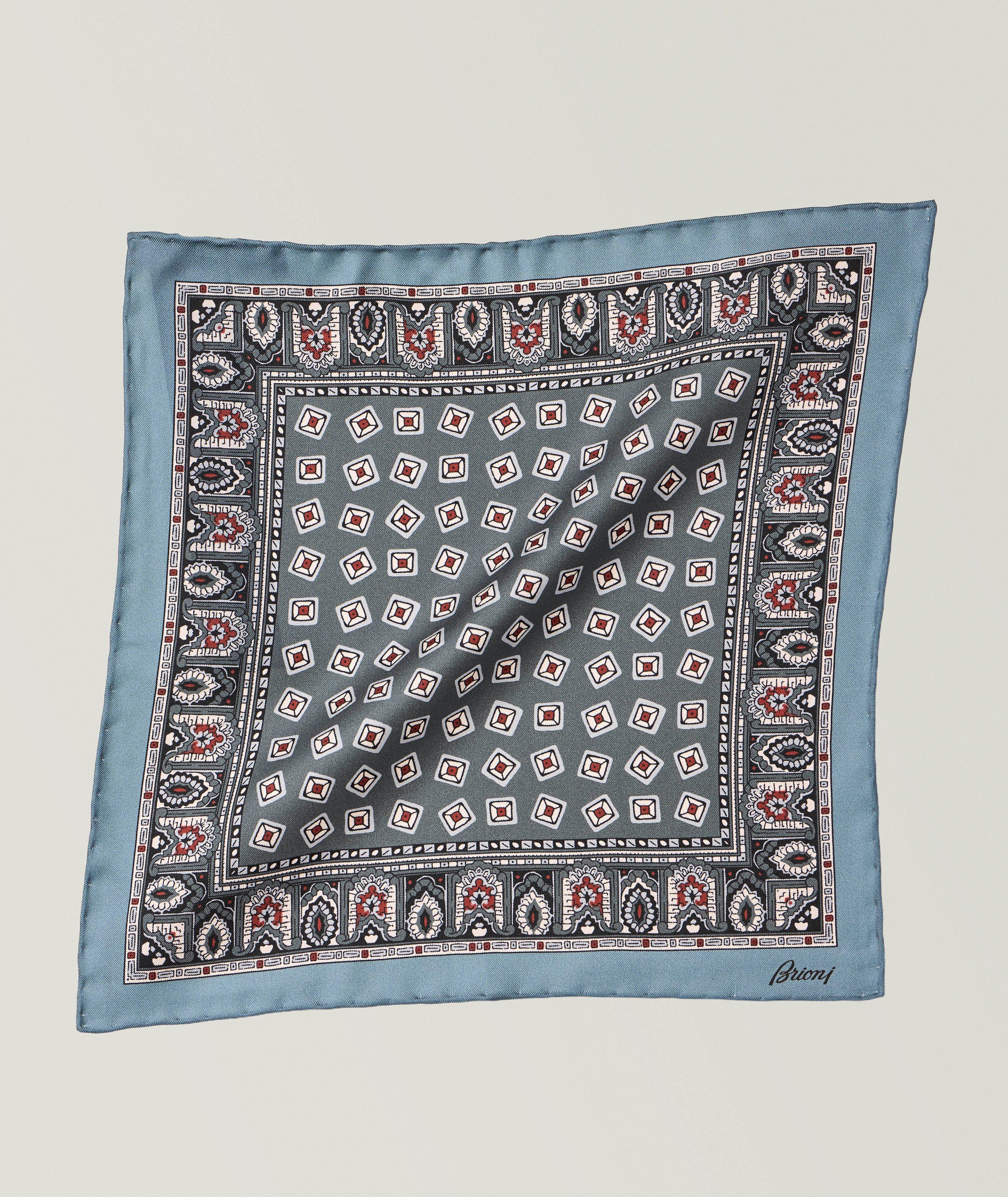 Medallion-Print Silk Pocket Square image 0