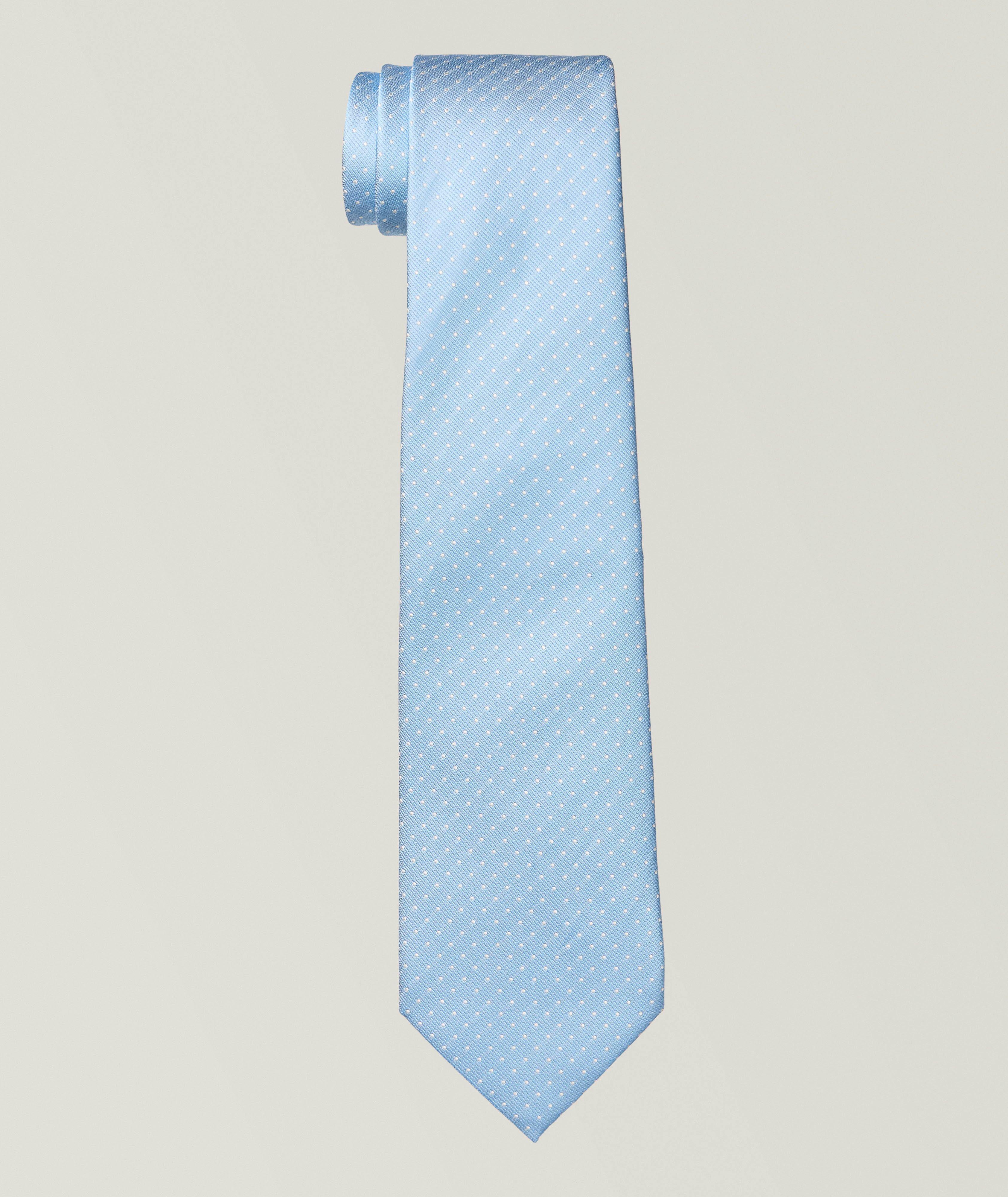 Micro-Dot Silk-Cotton Jacquard Tie  image 0