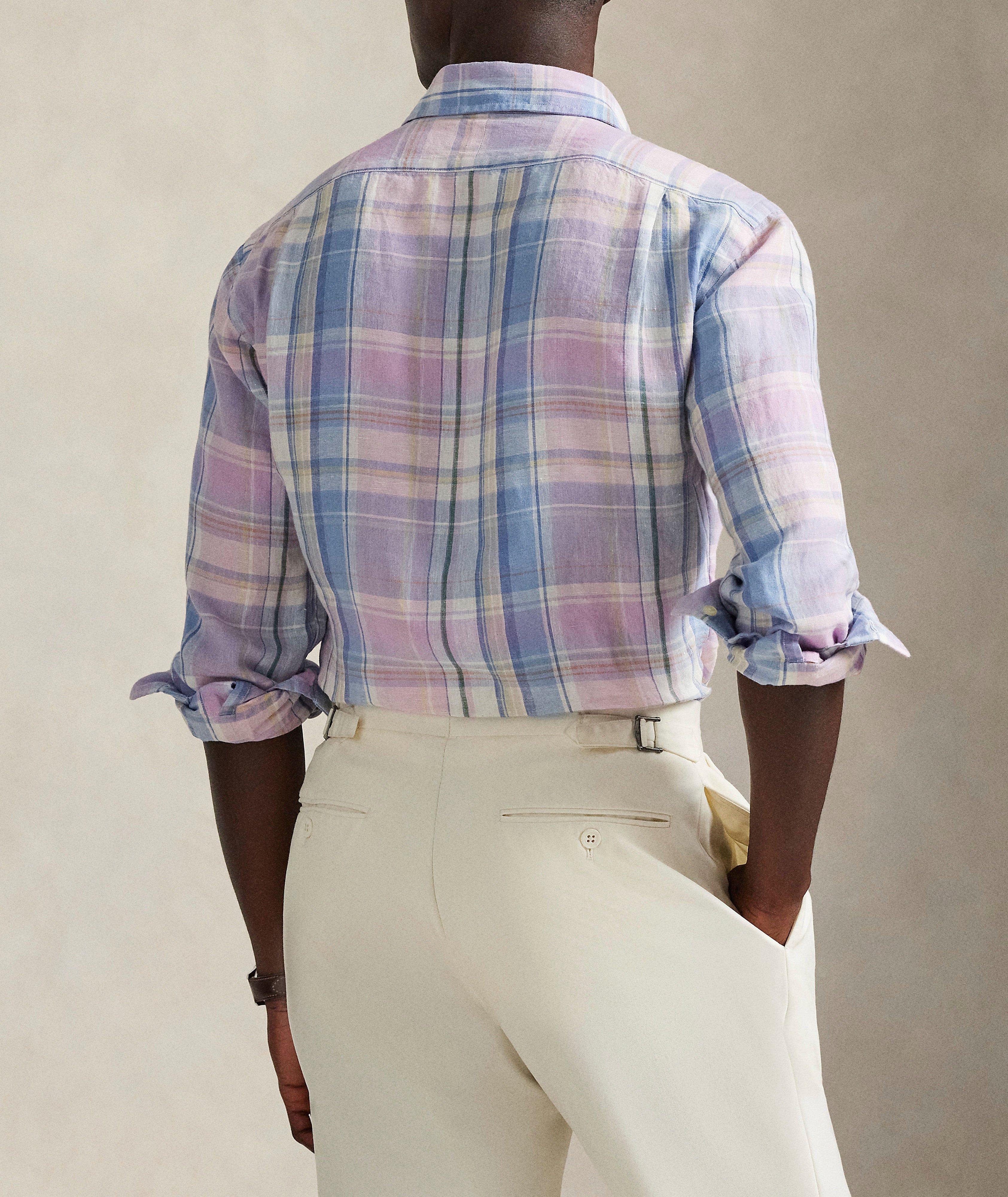 PRL LS BLU/PNK PLD LNEN POPLN SHRT image 2