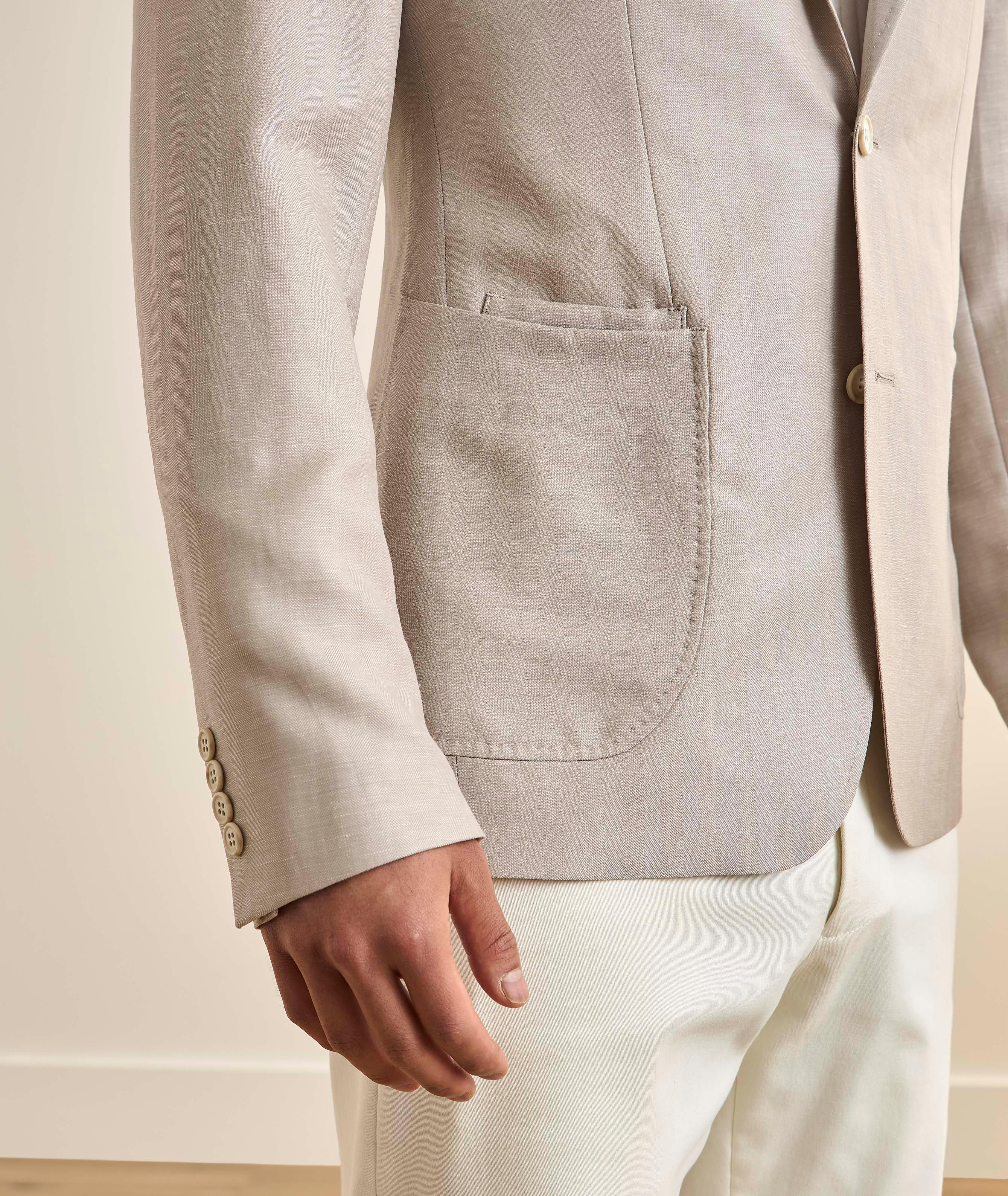 Herringbone Wool-Linen Sport Jacket image 3