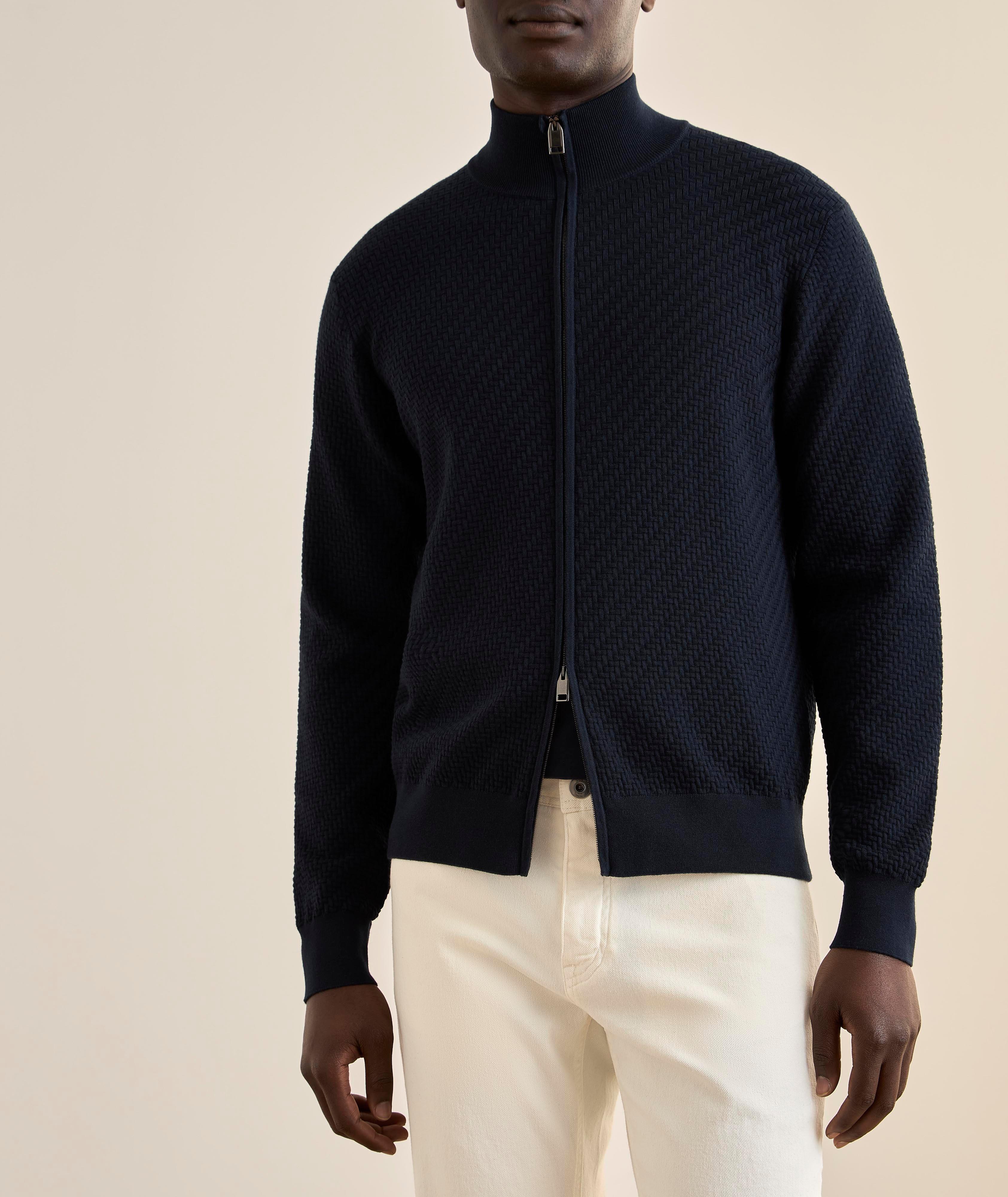 Pull zippé coton-soie-cachemire Trama image 1