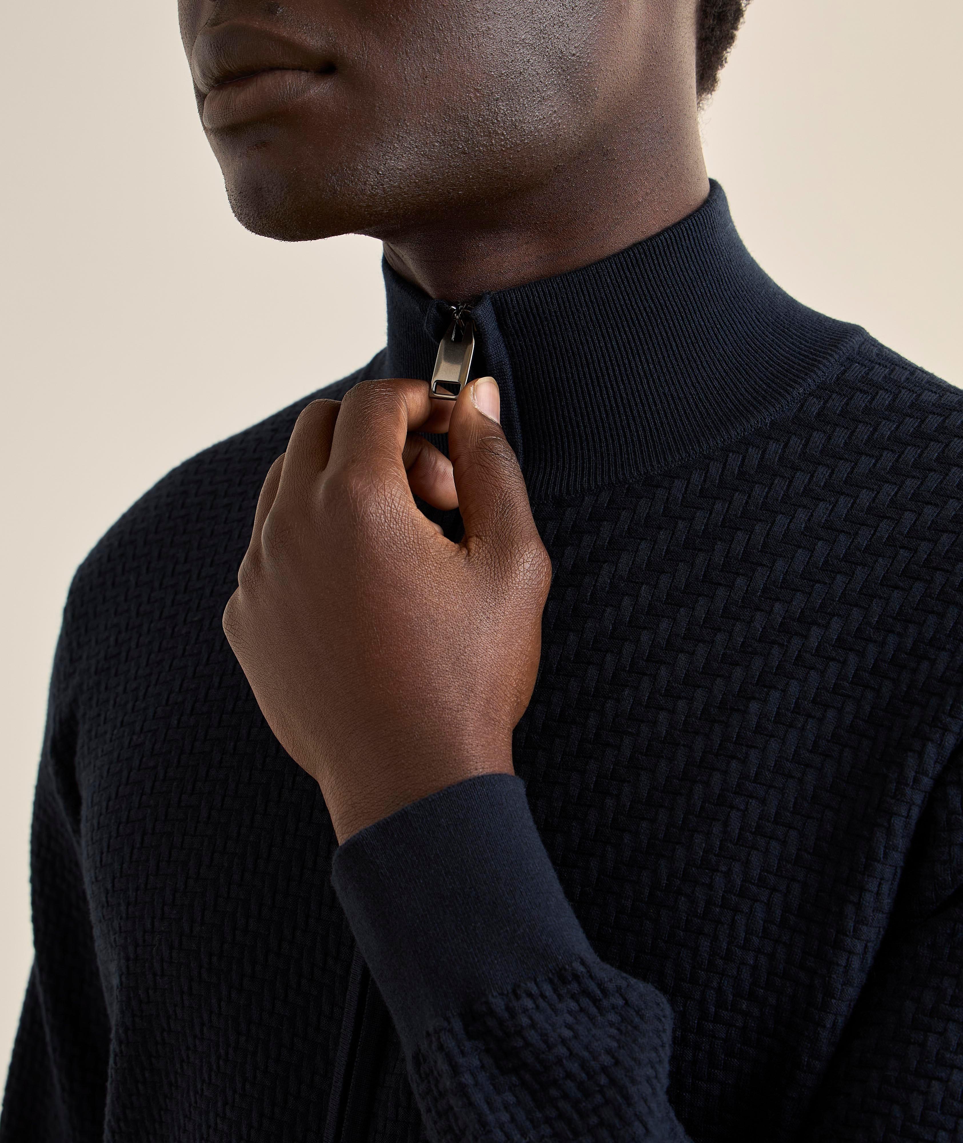 Pull zippé coton-soie-cachemire Trama image 3