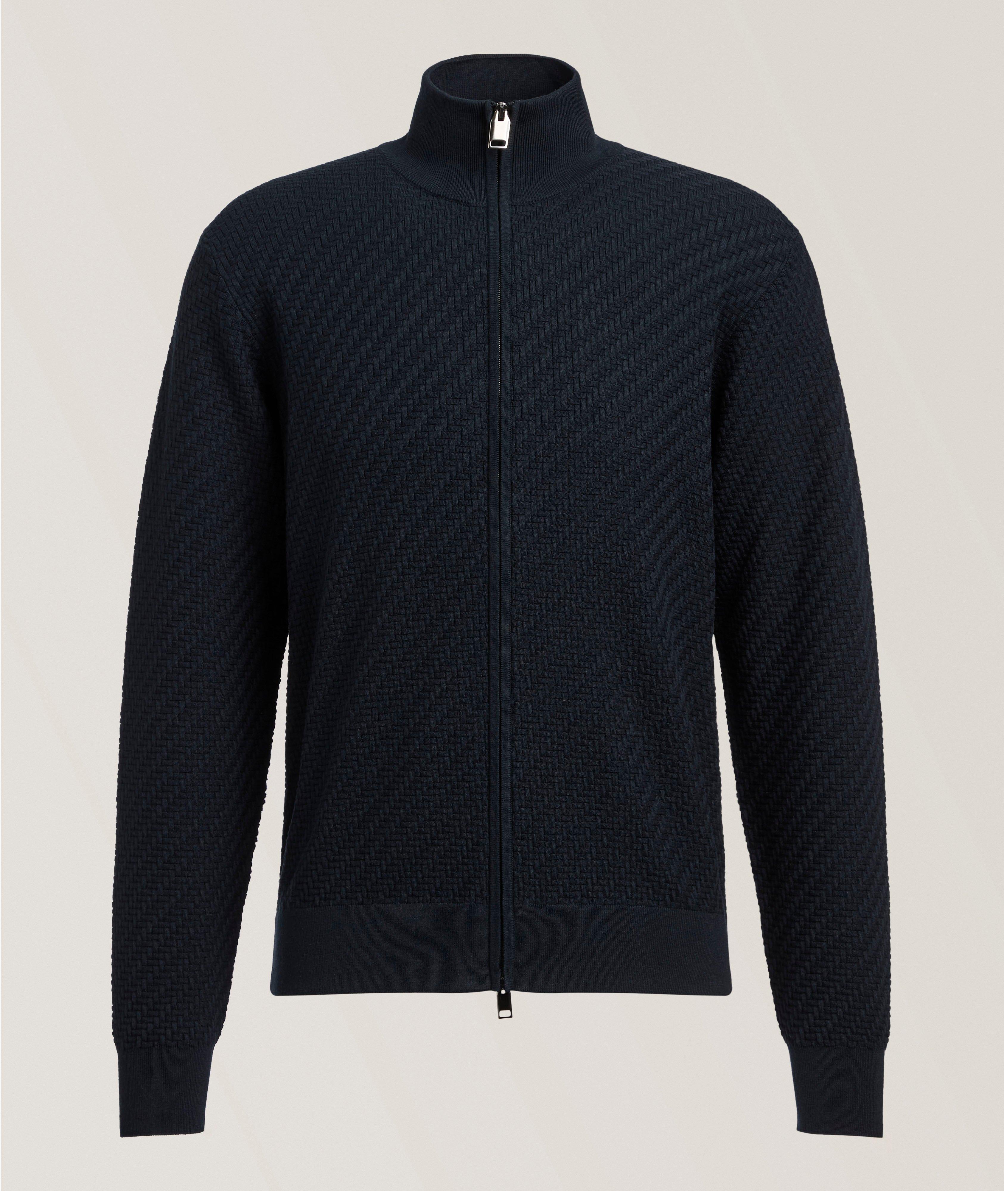 Cotton-Silk-Cashmere Trama Zipped Sweater image 0