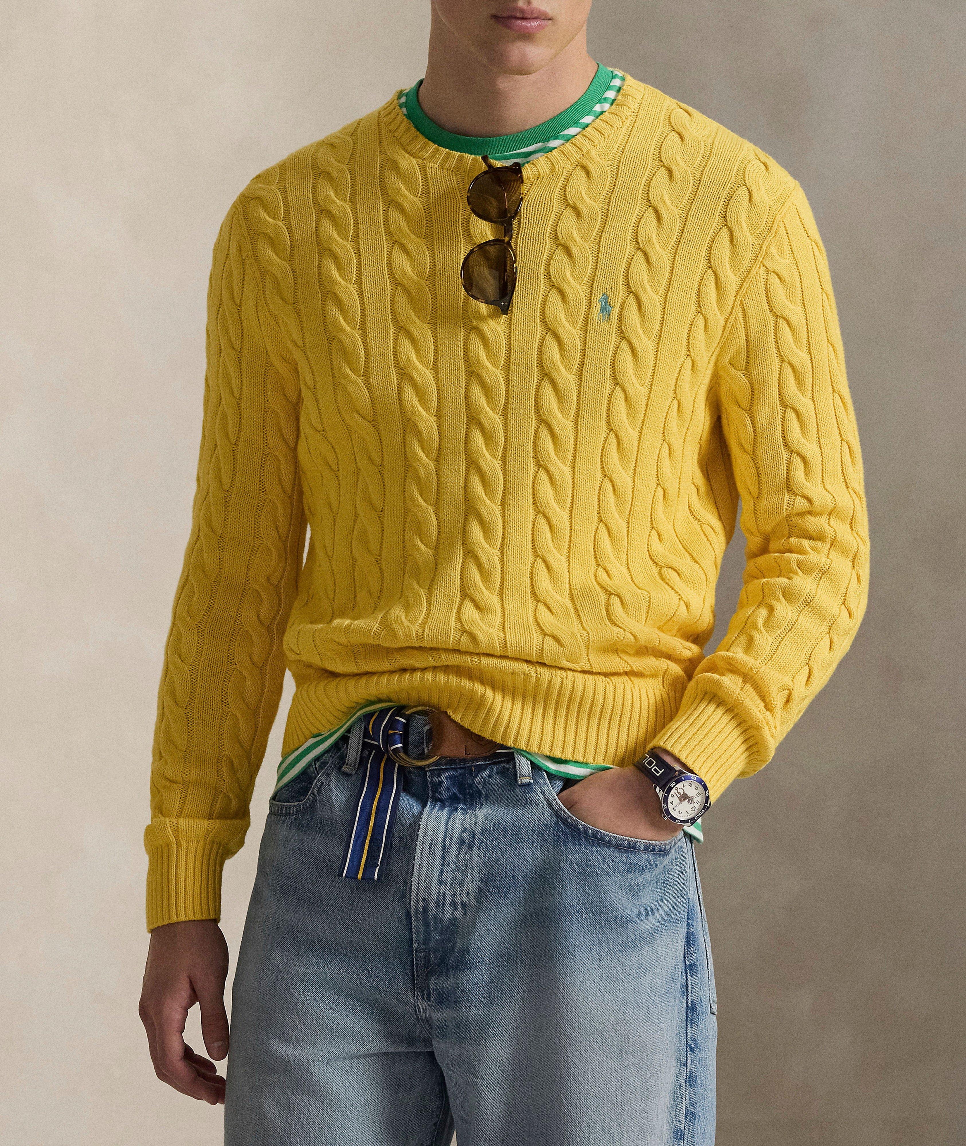 Cable Knit Cotton Sweater image 1