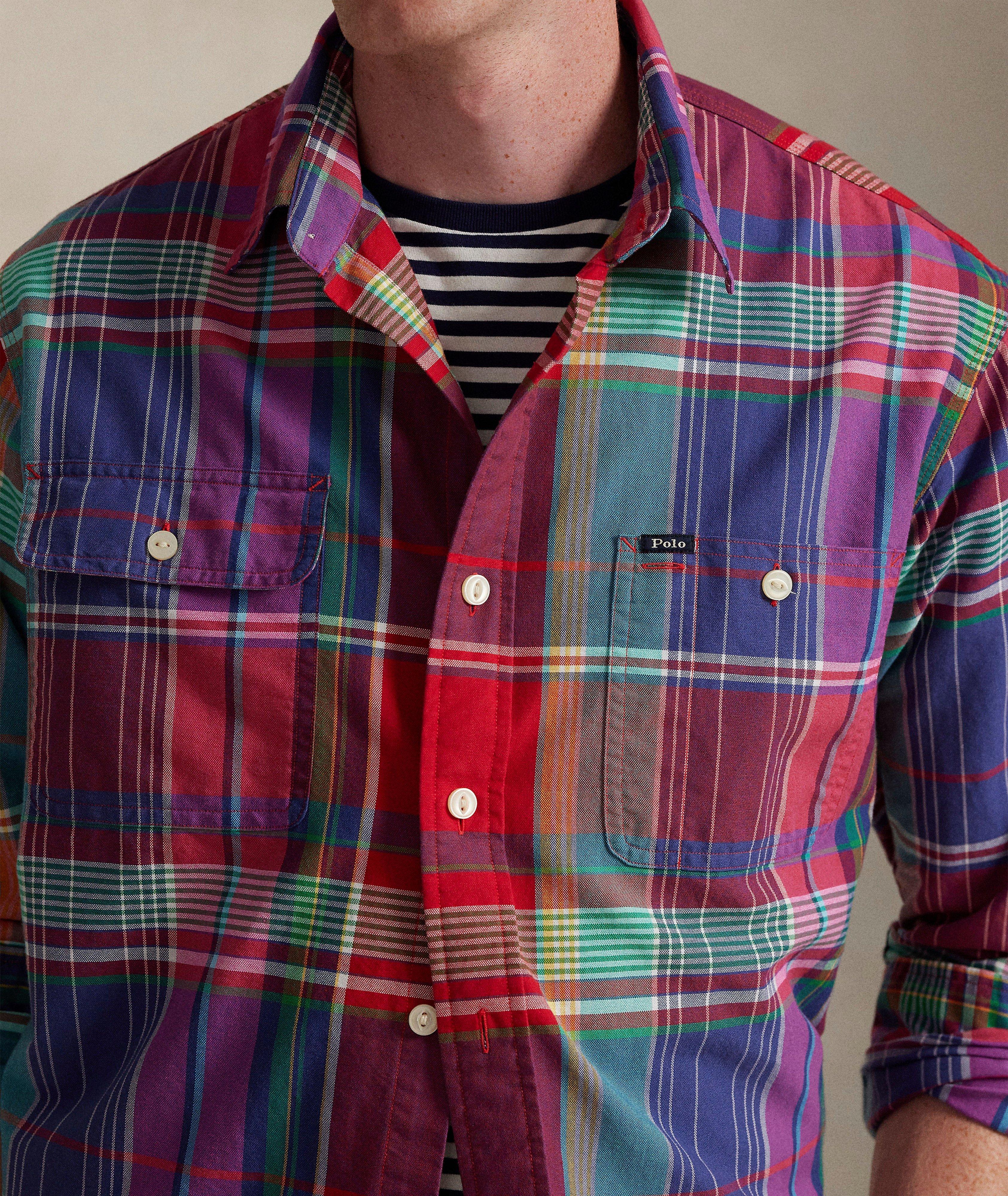 Plaid Cotton Oxford Shirt image 3