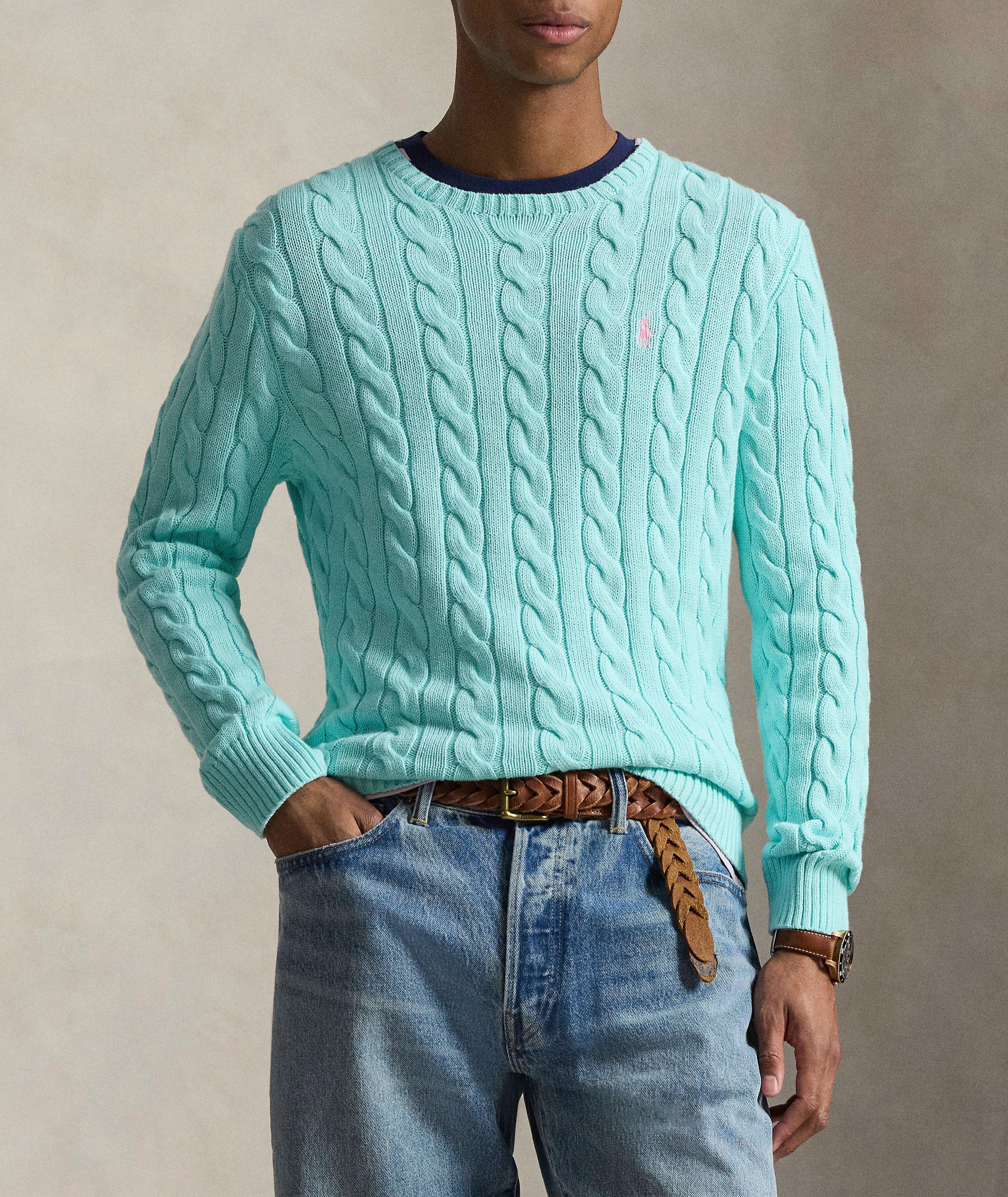 Cable Knit Cotton Sweater image 1