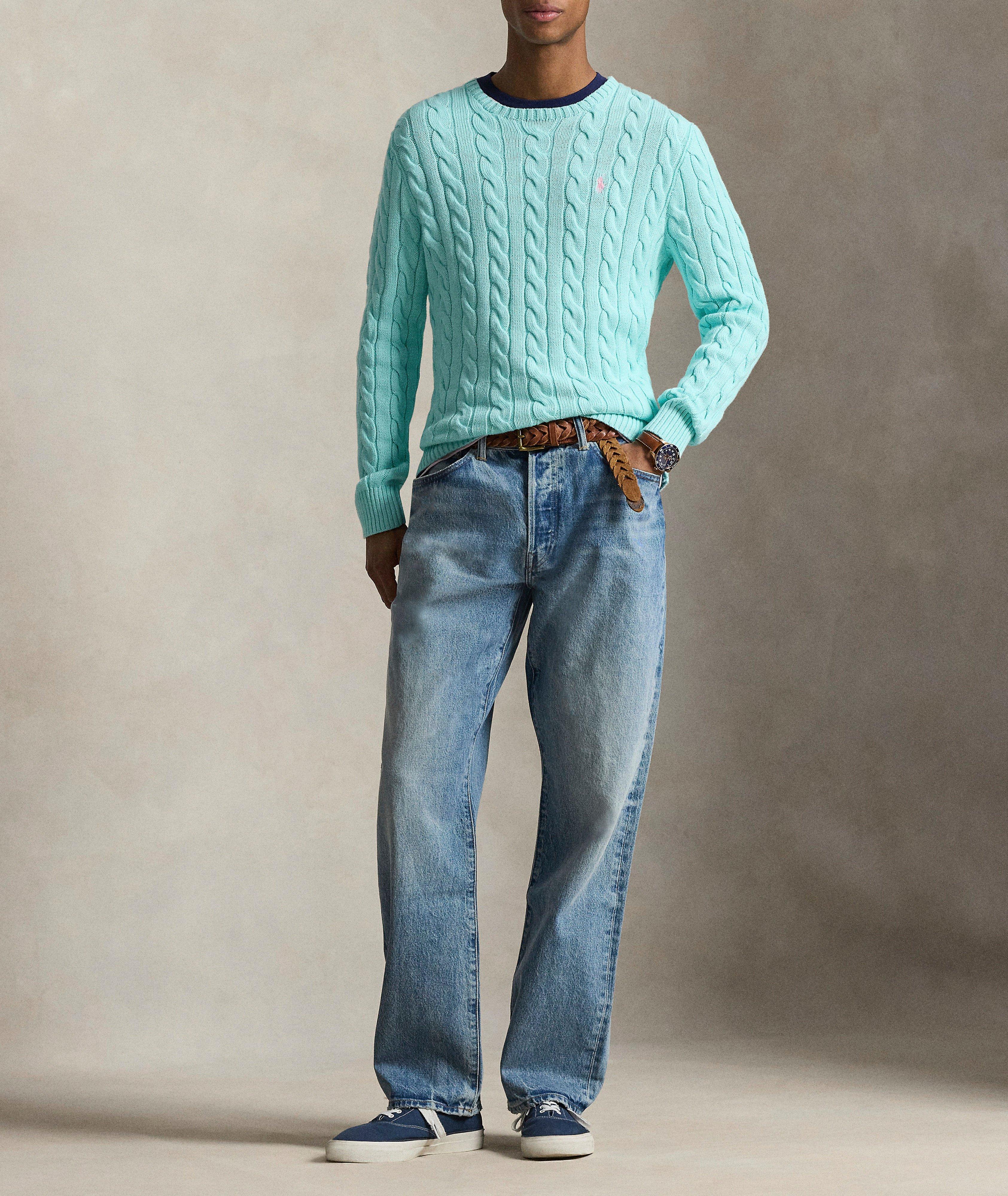 Cable Knit Cotton Sweater image 5