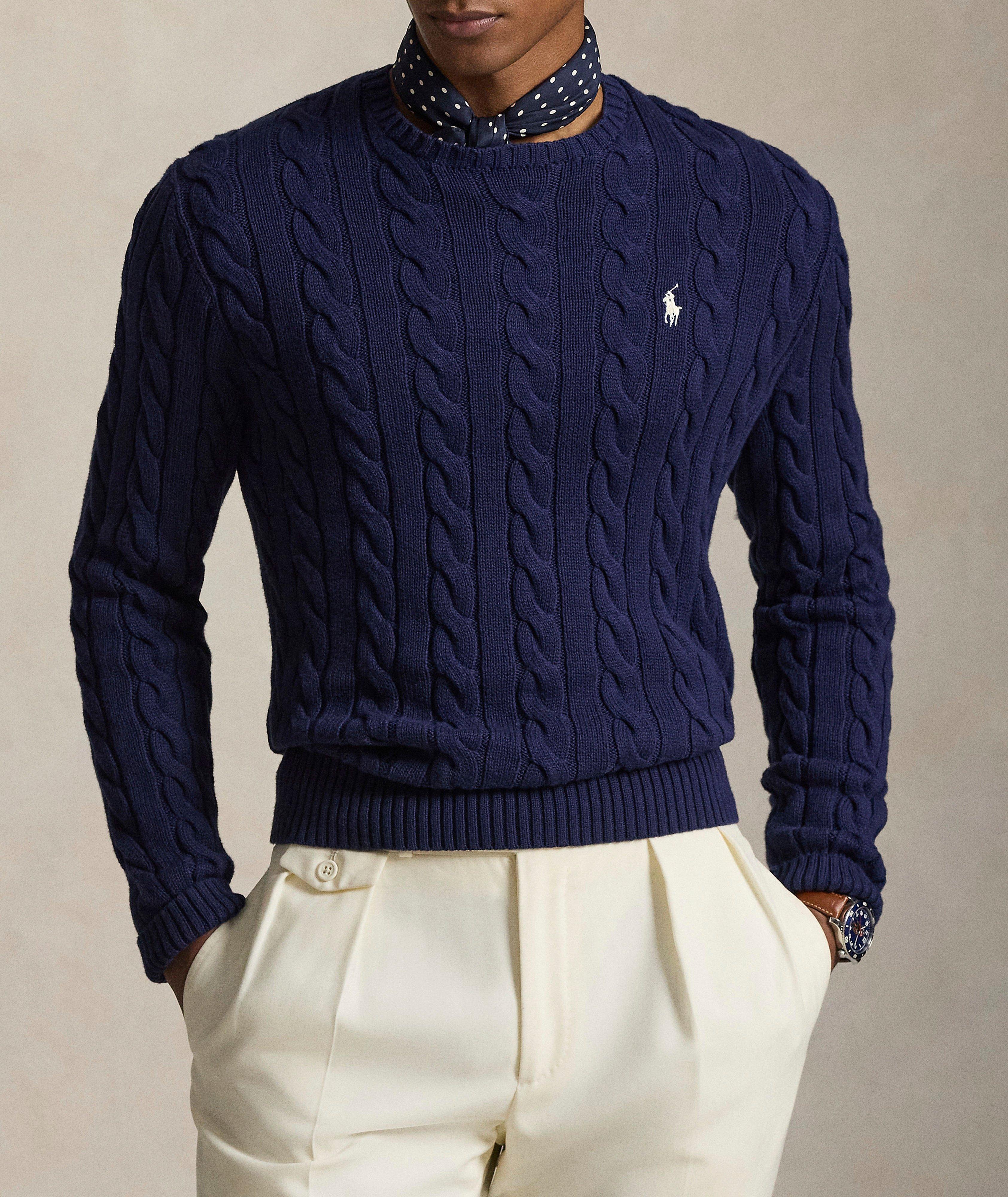 Cable Knit Cotton Sweater image 1