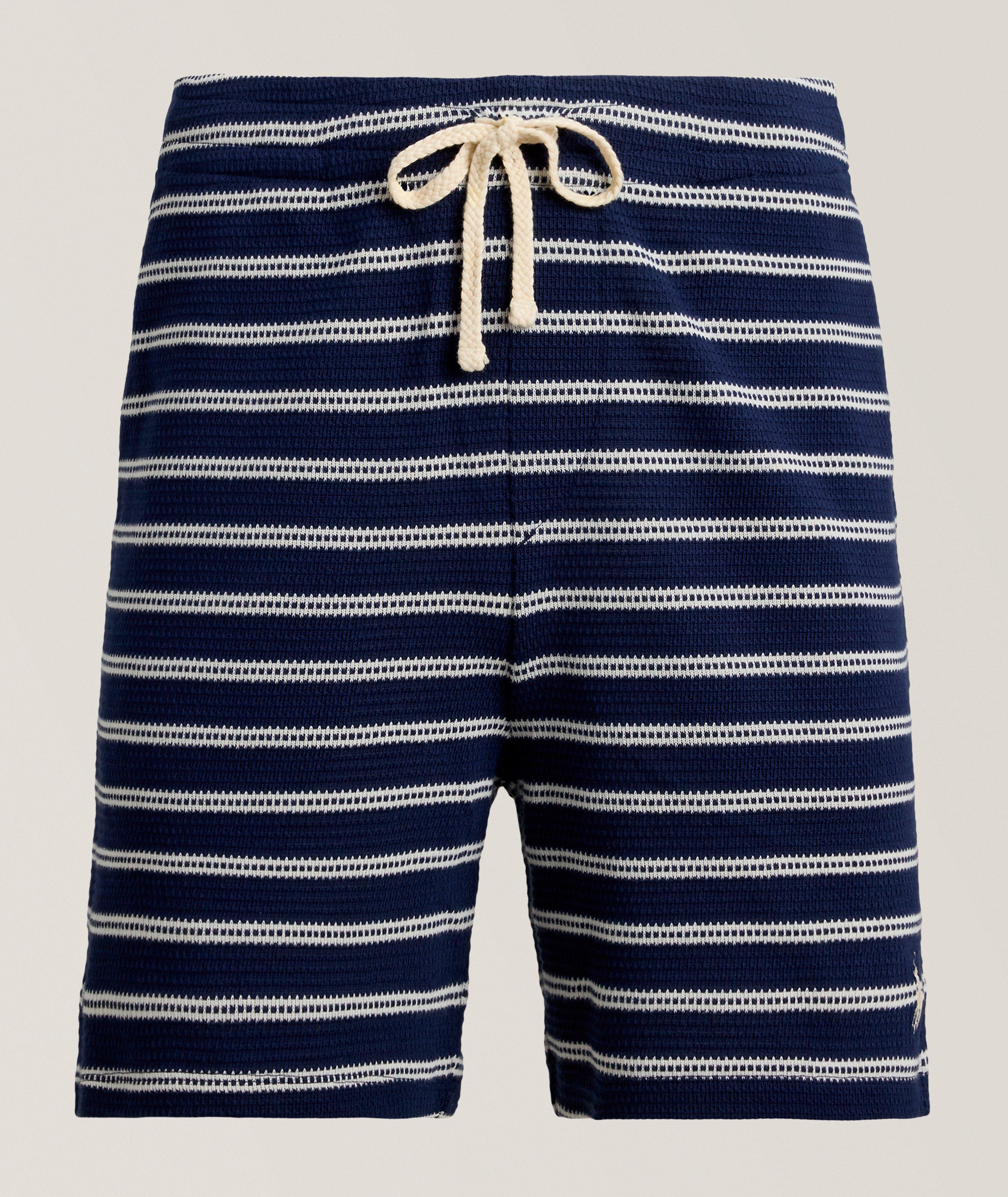 Striped Pointelle-Ribbed Shorts image 0