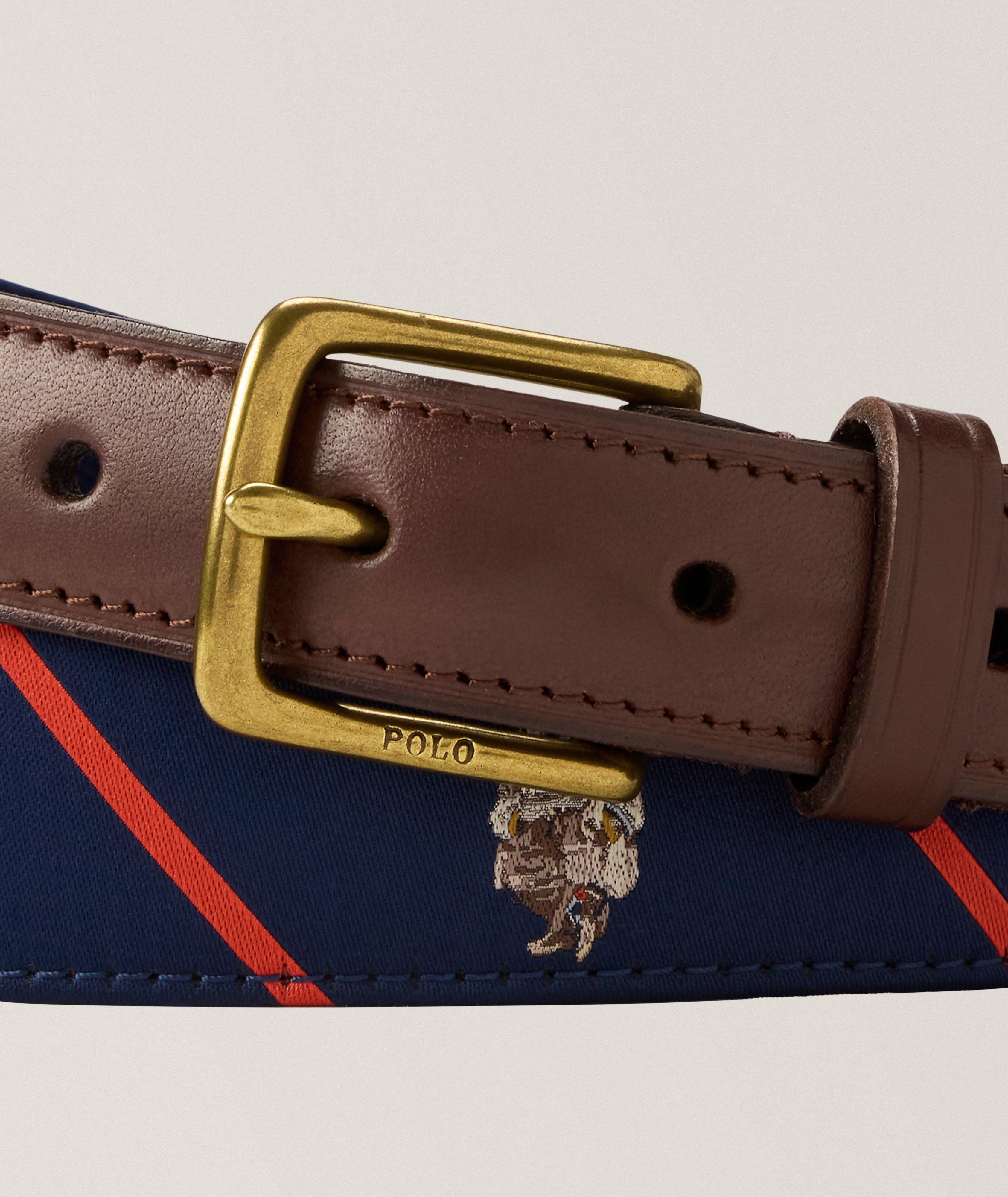 Polo Bear Leather-Trim Belt image 1