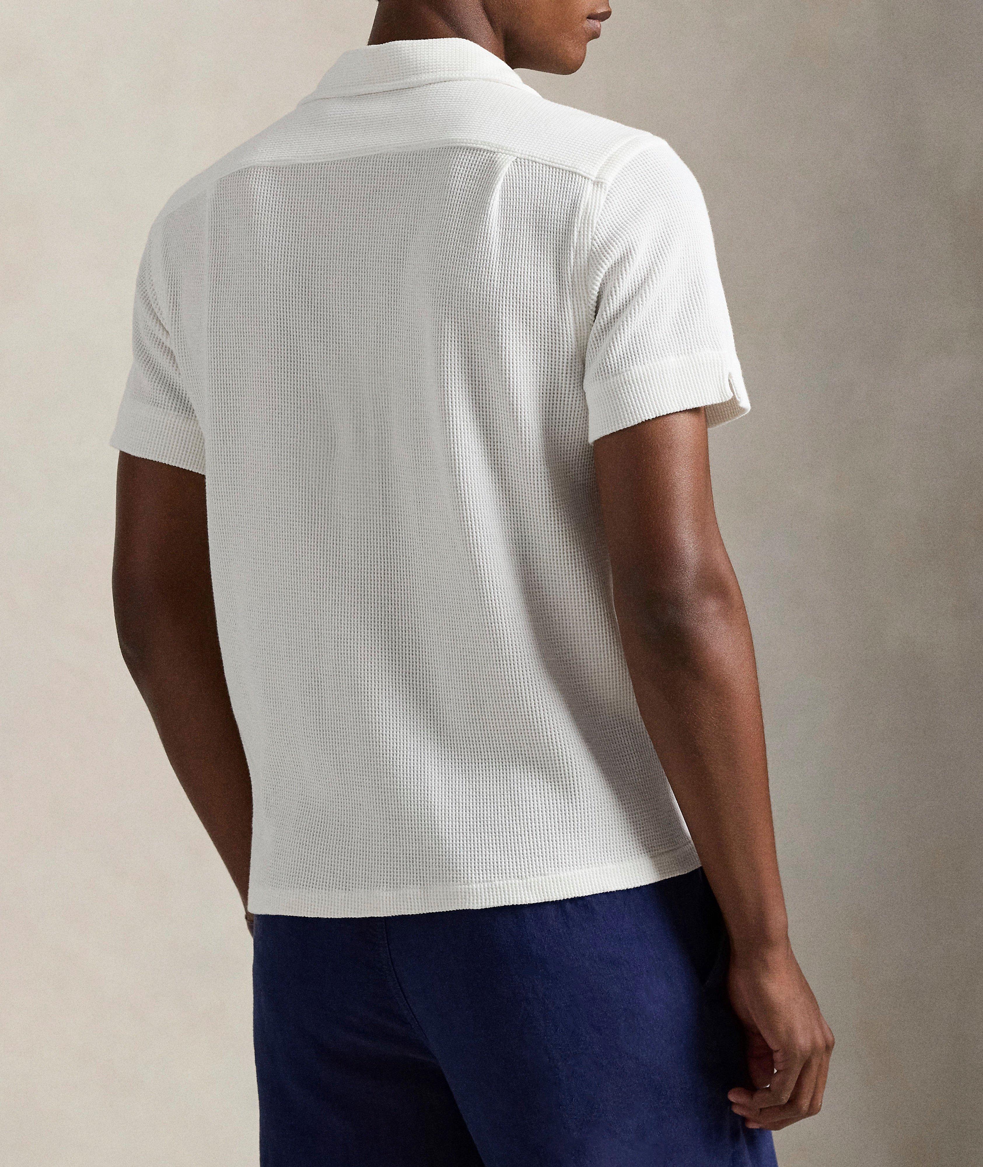 Waffle-Knit Cotton-Linen Camp Shirt image 2