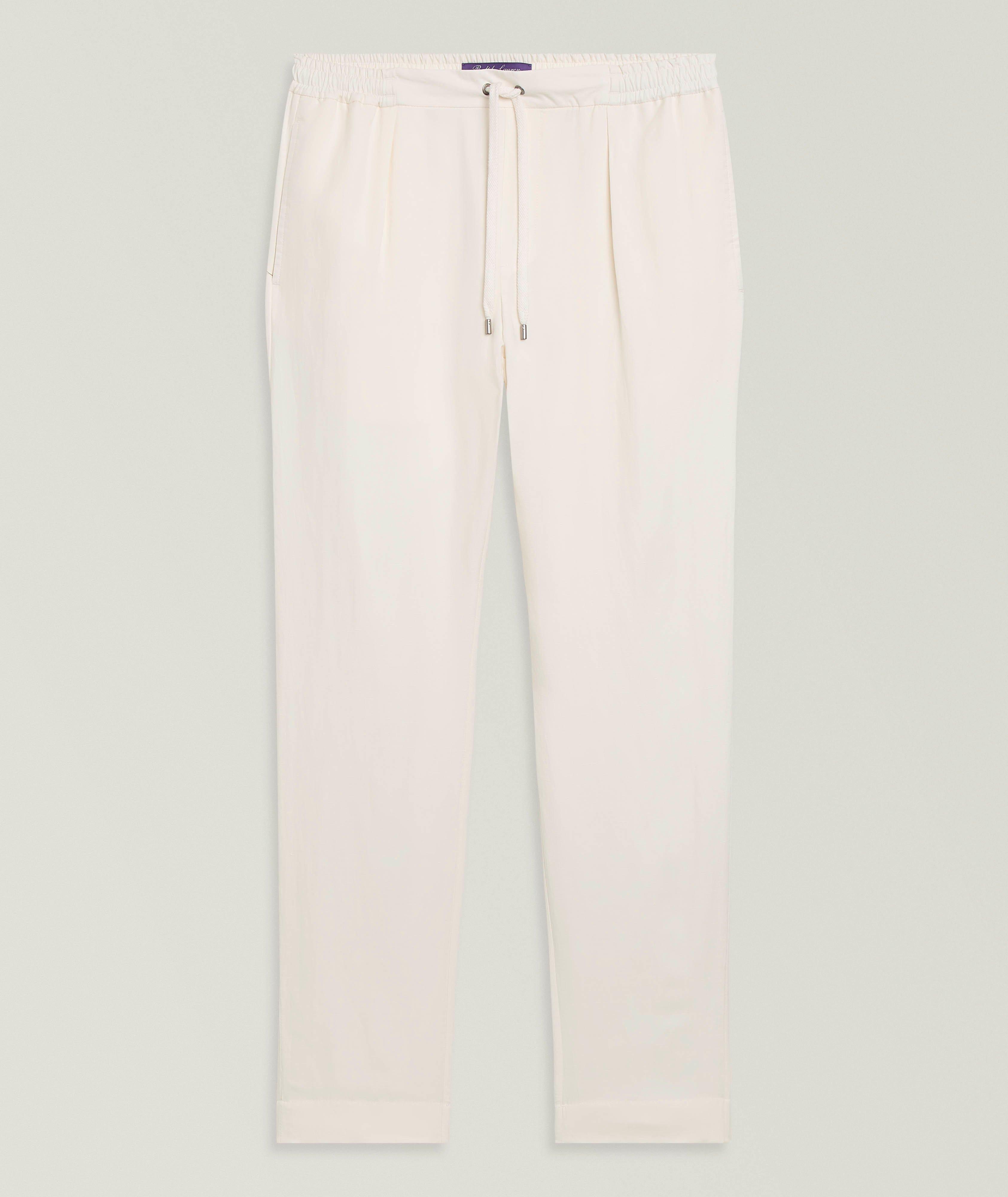 Silk-Linen Drawstring Pants image 0