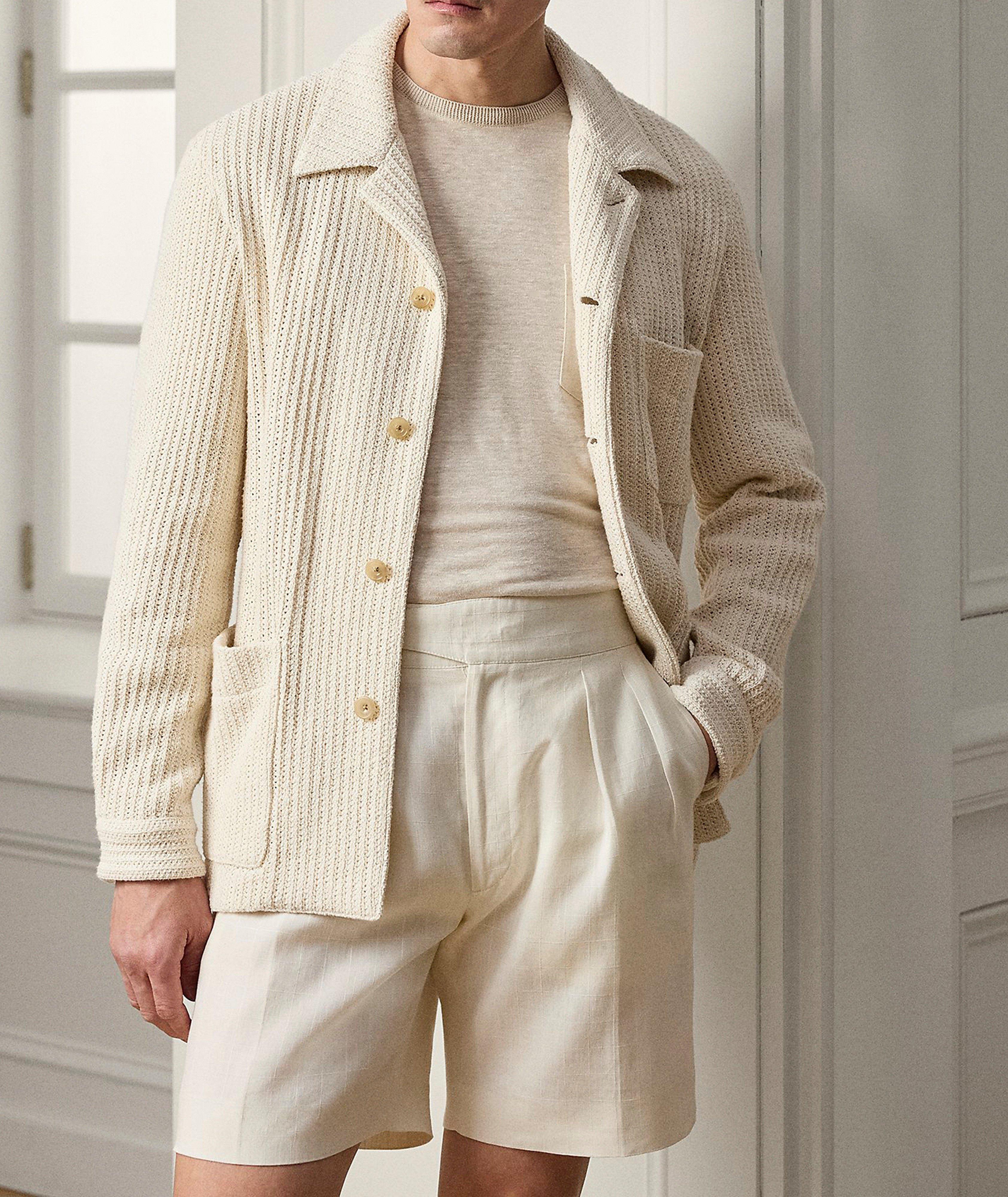 Cardigan de travail tricot texturé coton image 1