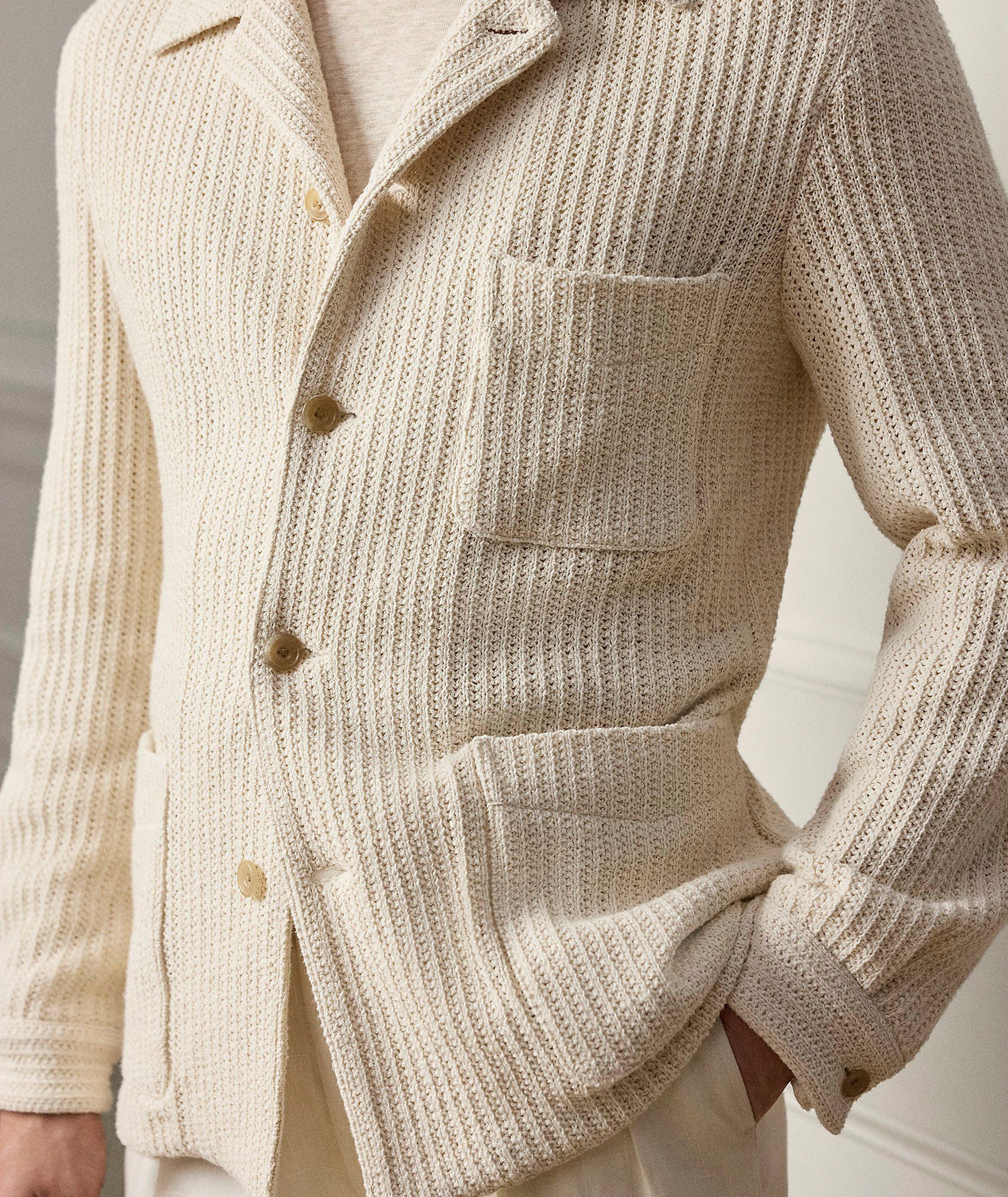 Cardigan de travail tricot texturé coton image 3