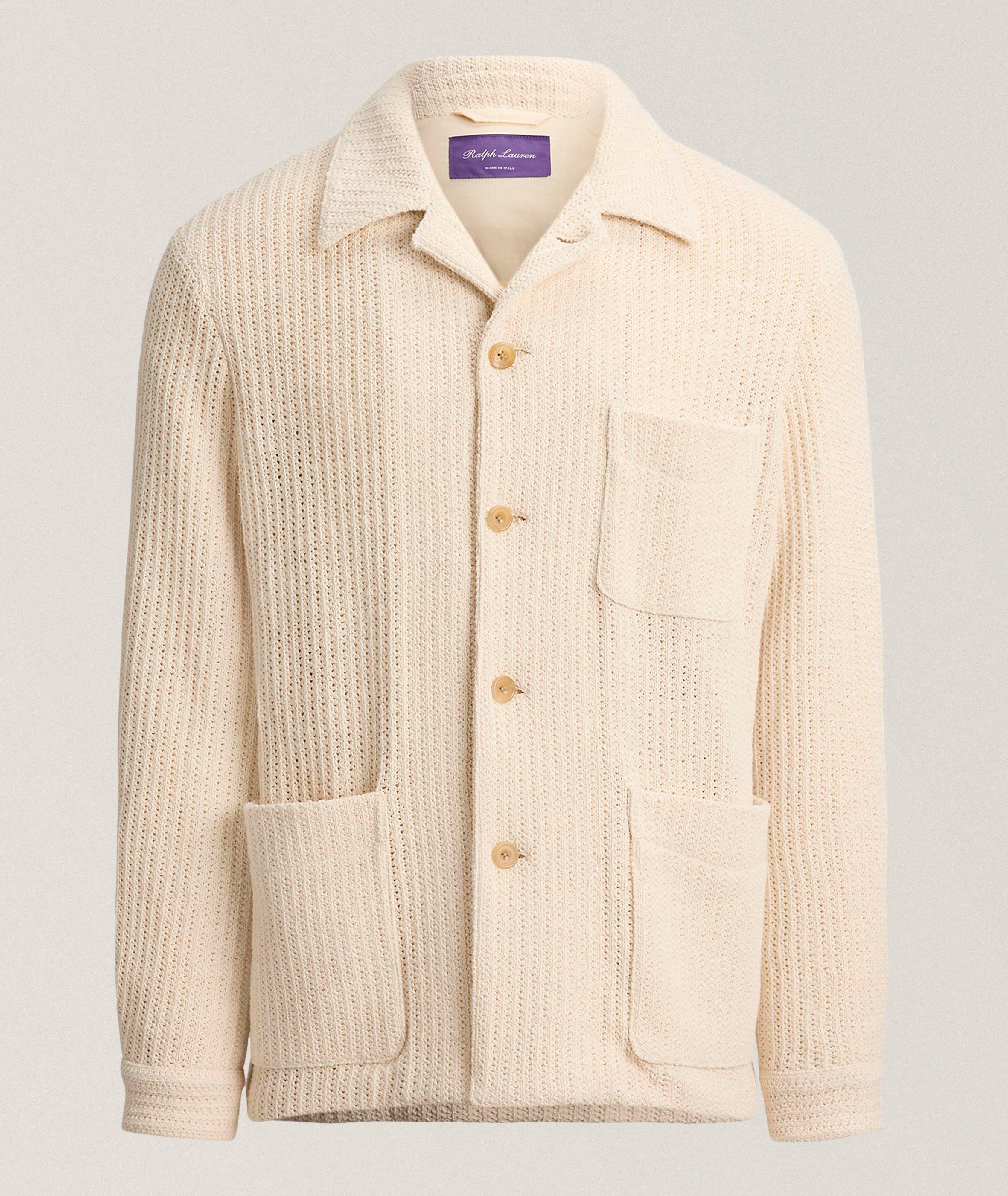 Ralph Lauren Purple Label Cardigan de travail tricot texturé coton