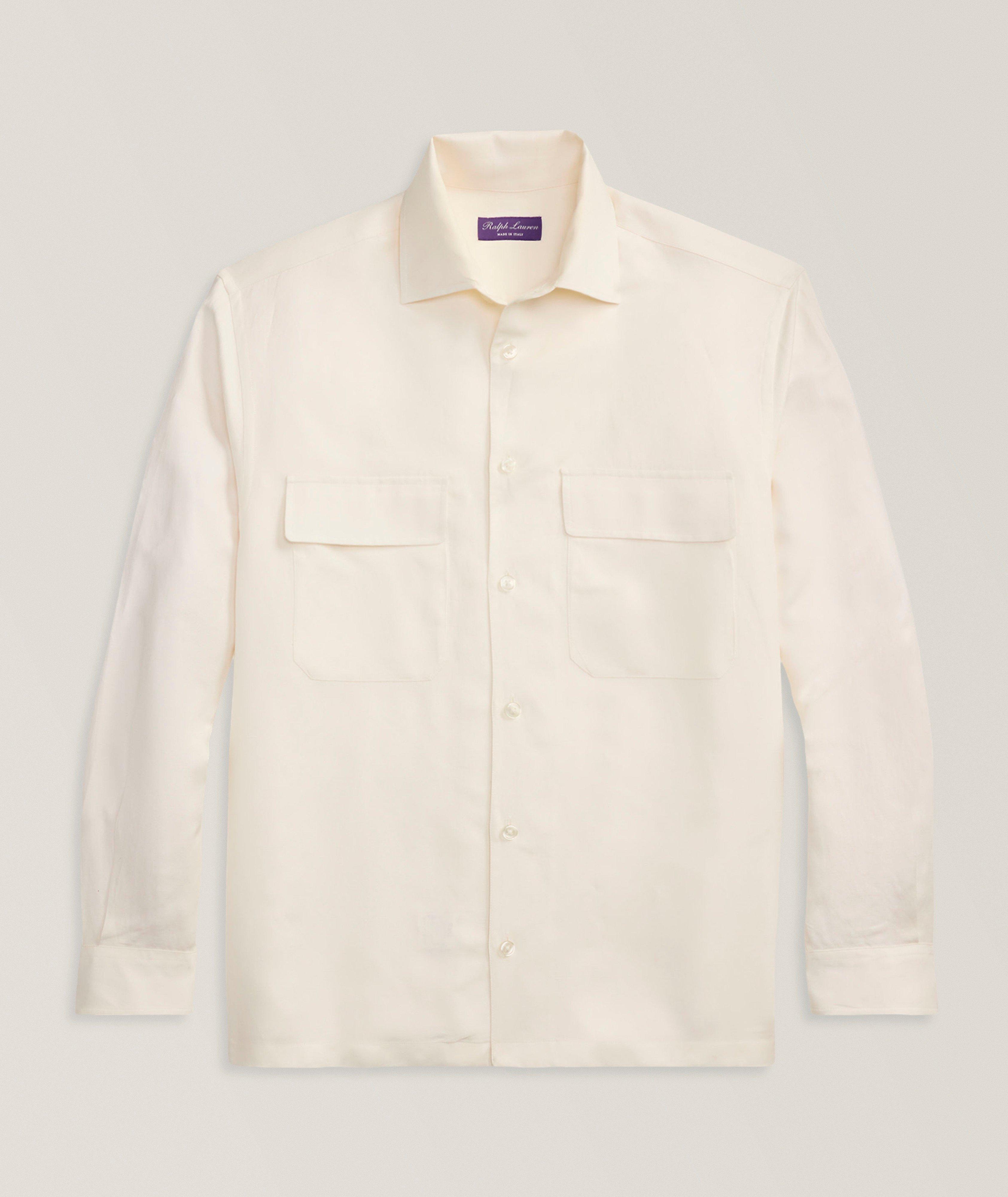 Ralph Lauren Purple Label Huntly Silk-Linen Shirt | Casual Shirts
