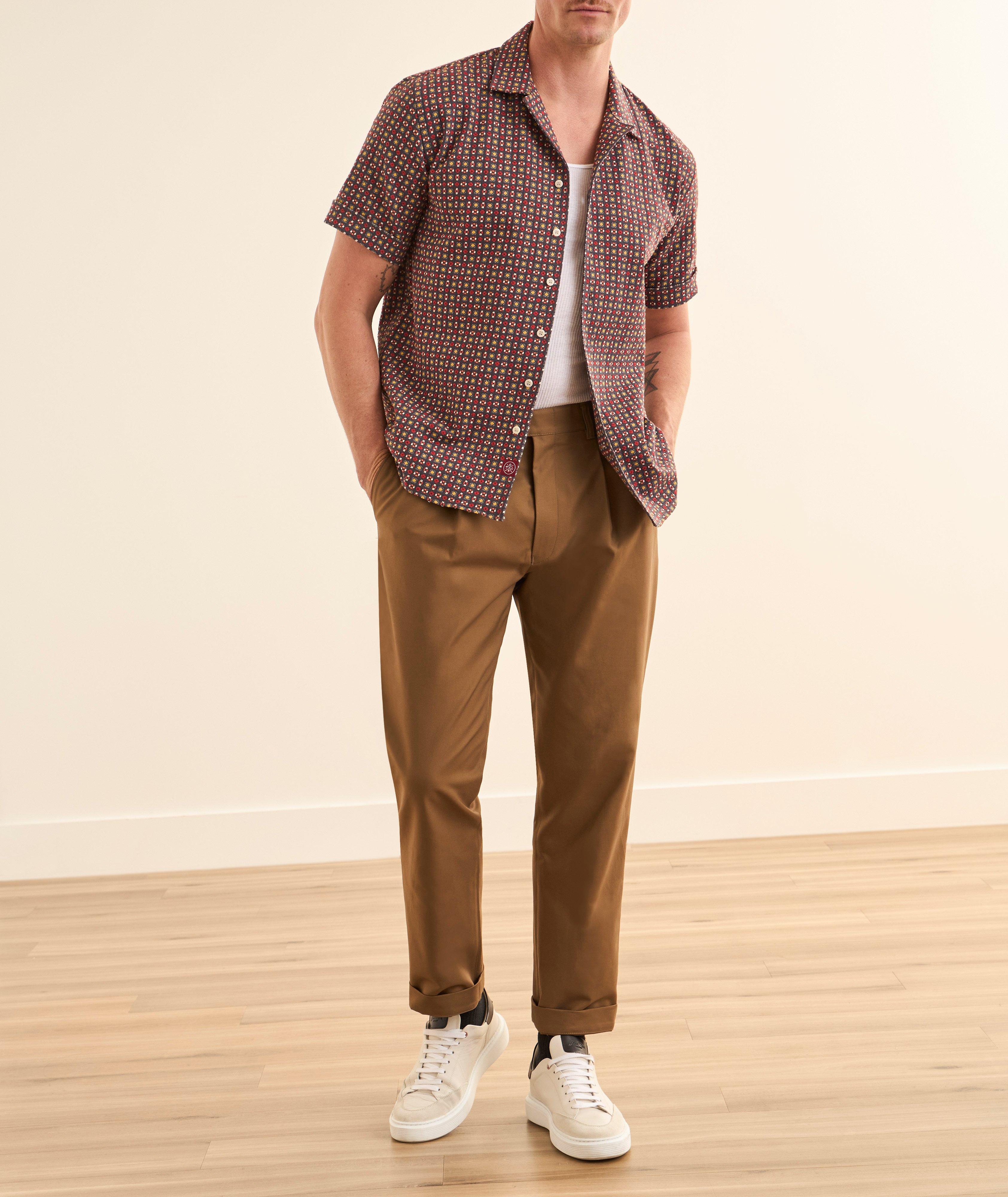 Geometric Jacquard Cotton Camp Shirt image 4