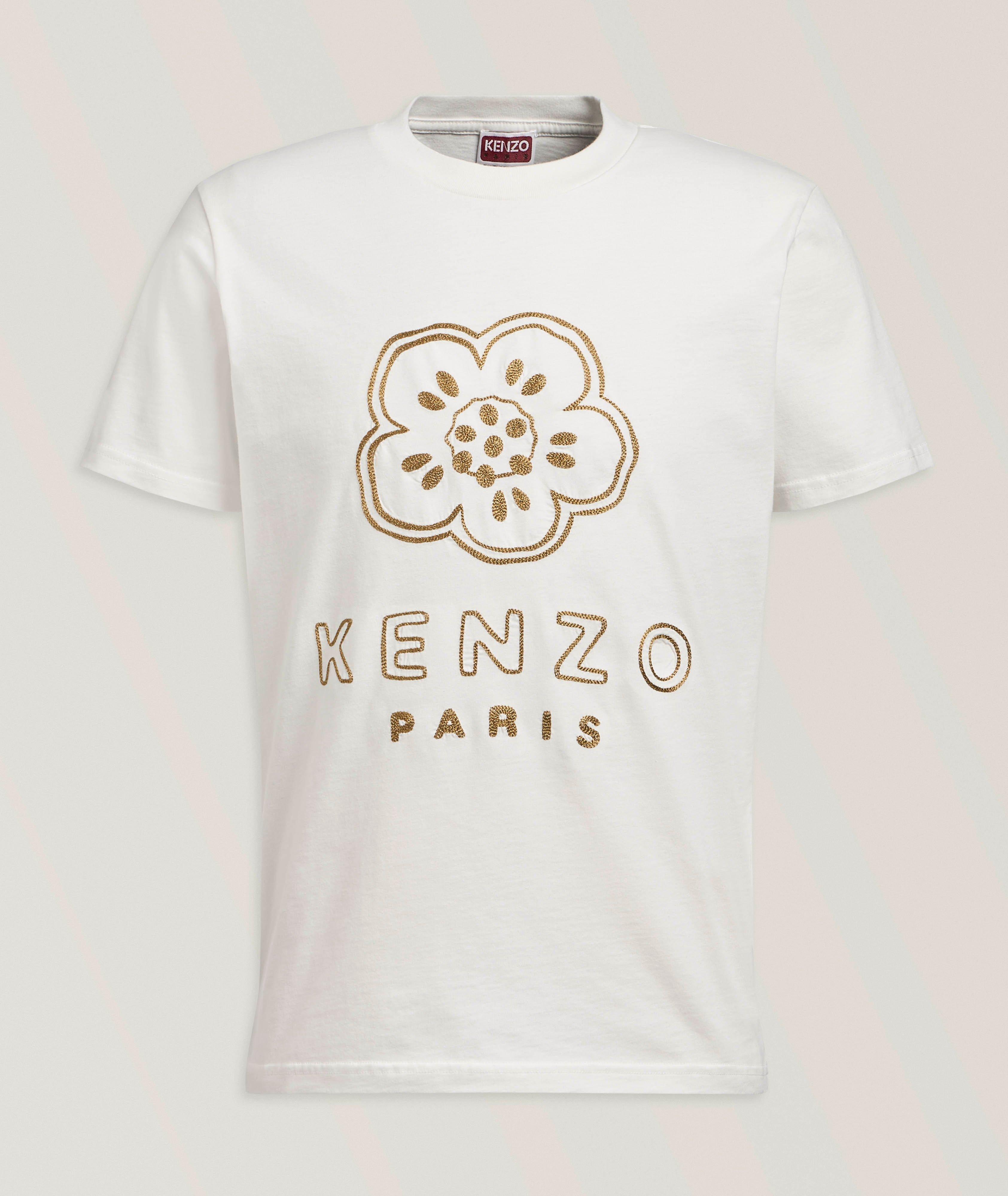 Embroidered Boke Flower Cotton T-Shirt  image 0