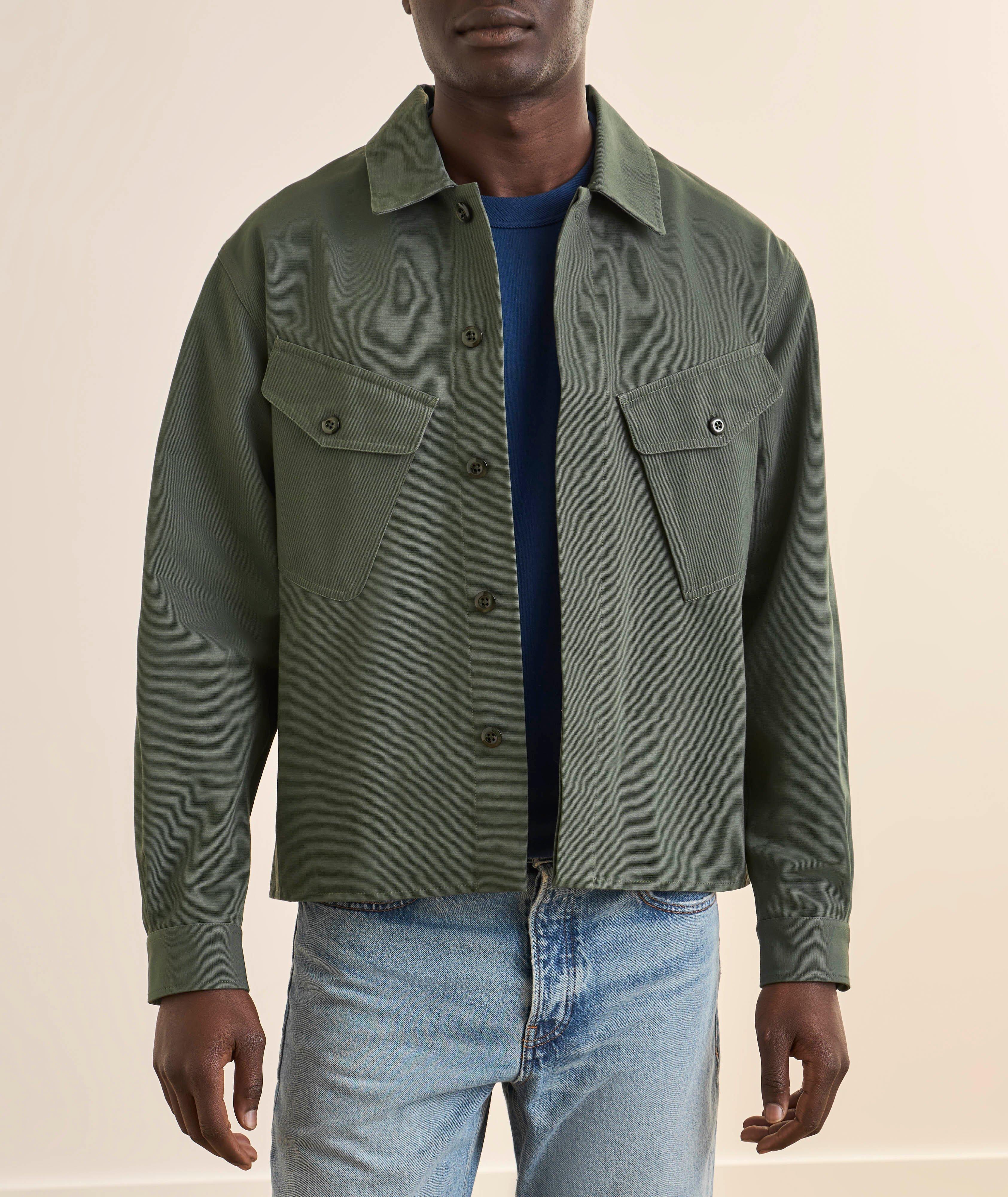 Asymmetric Pocket Cotton Overshirt image 1