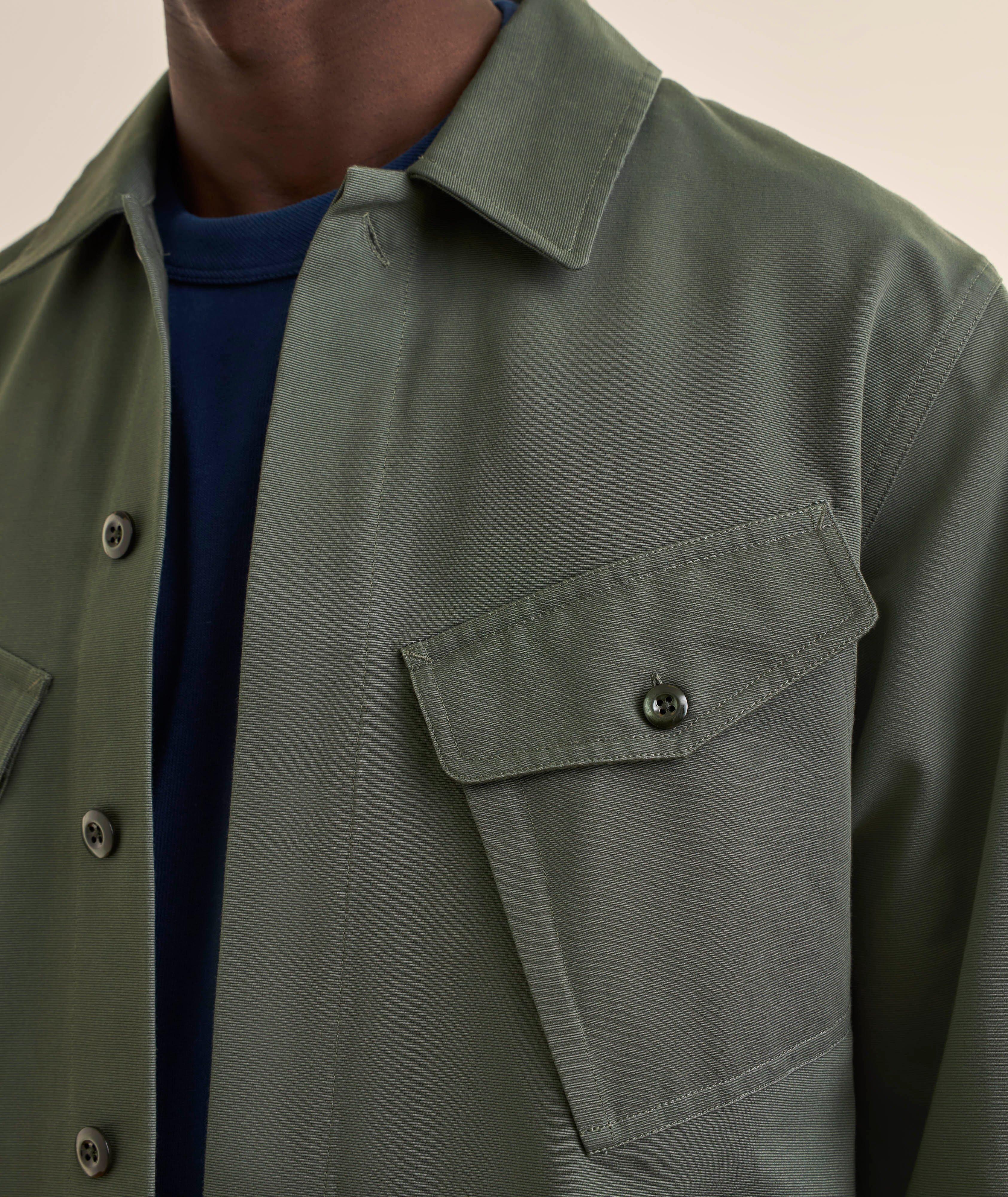 Asymmetric Pocket Cotton Overshirt image 3