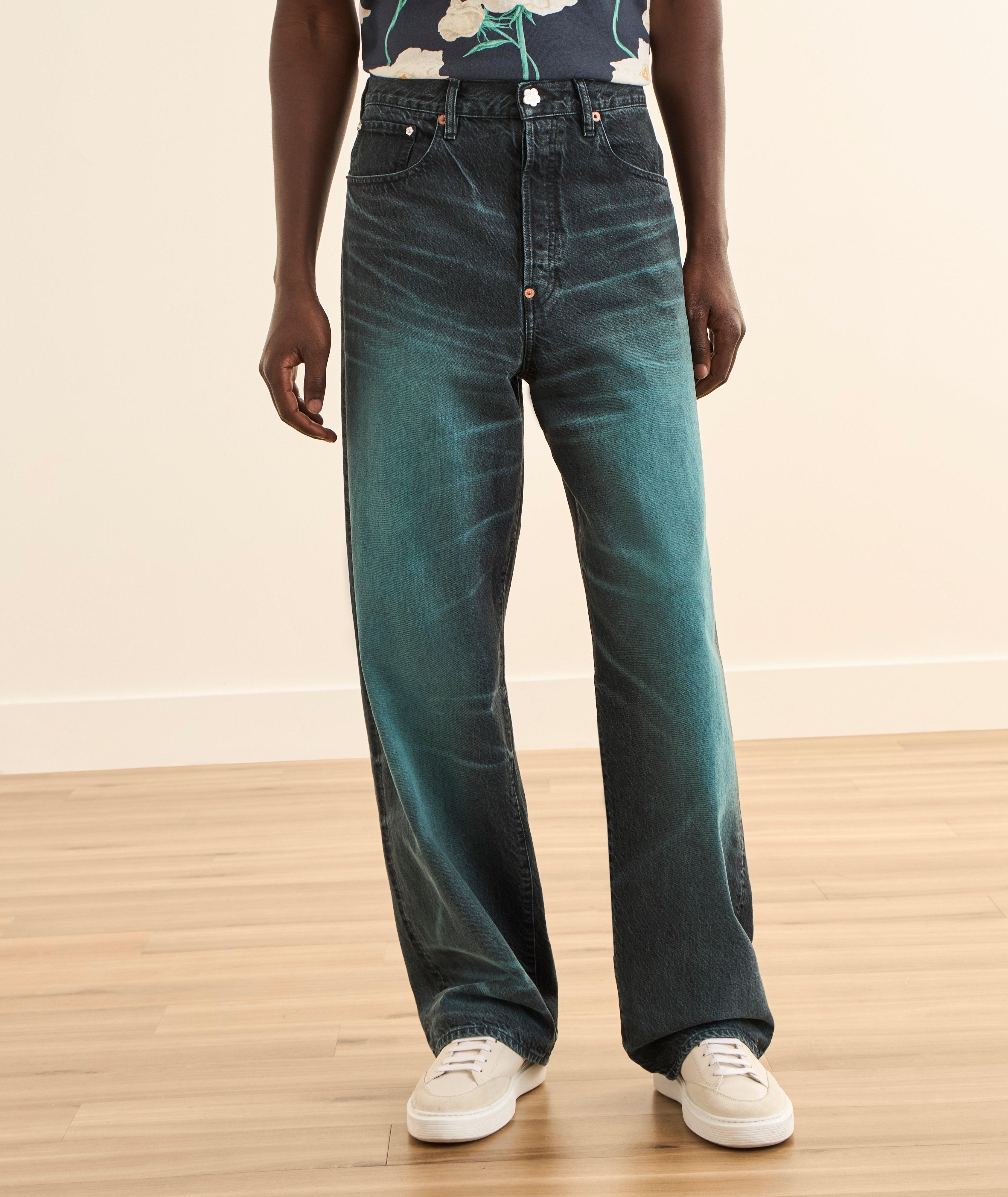 Overdyed Turn-Up Wide-Leg Jeans image 1
