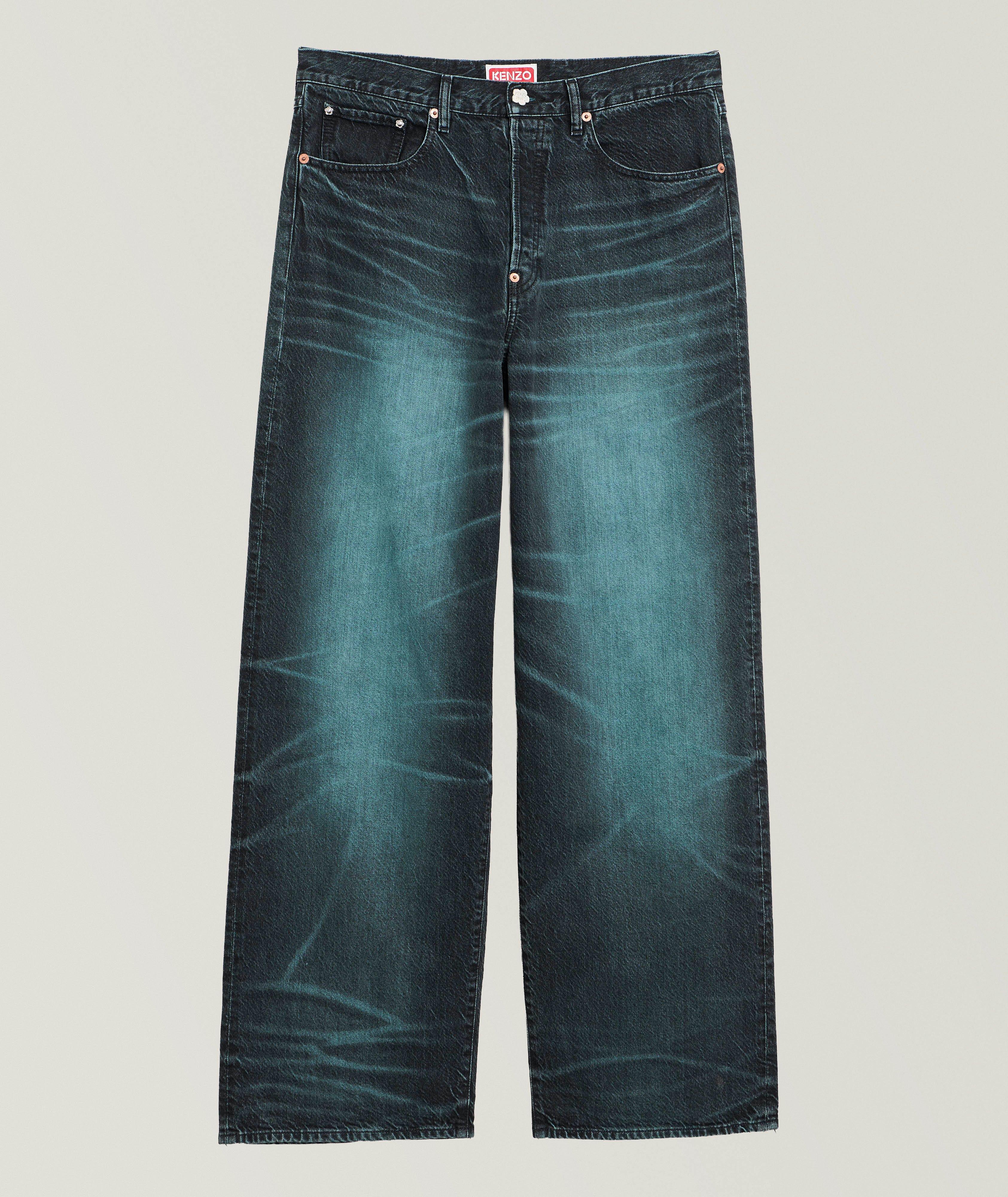Overdyed Turn-Up Wide-Leg Jeans image 0
