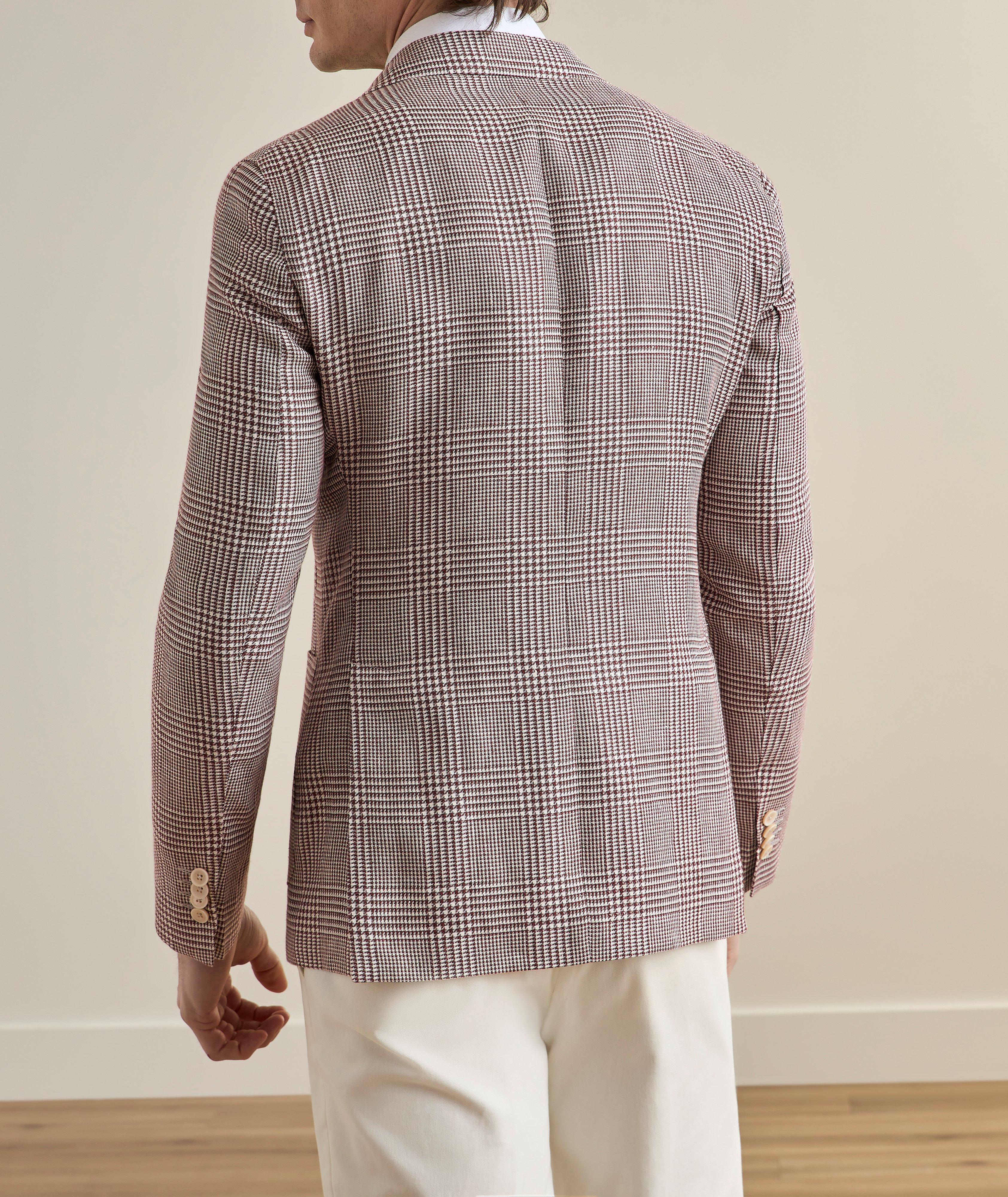 Glen Plaid Linen-Wool Sport Jacket  image 2
