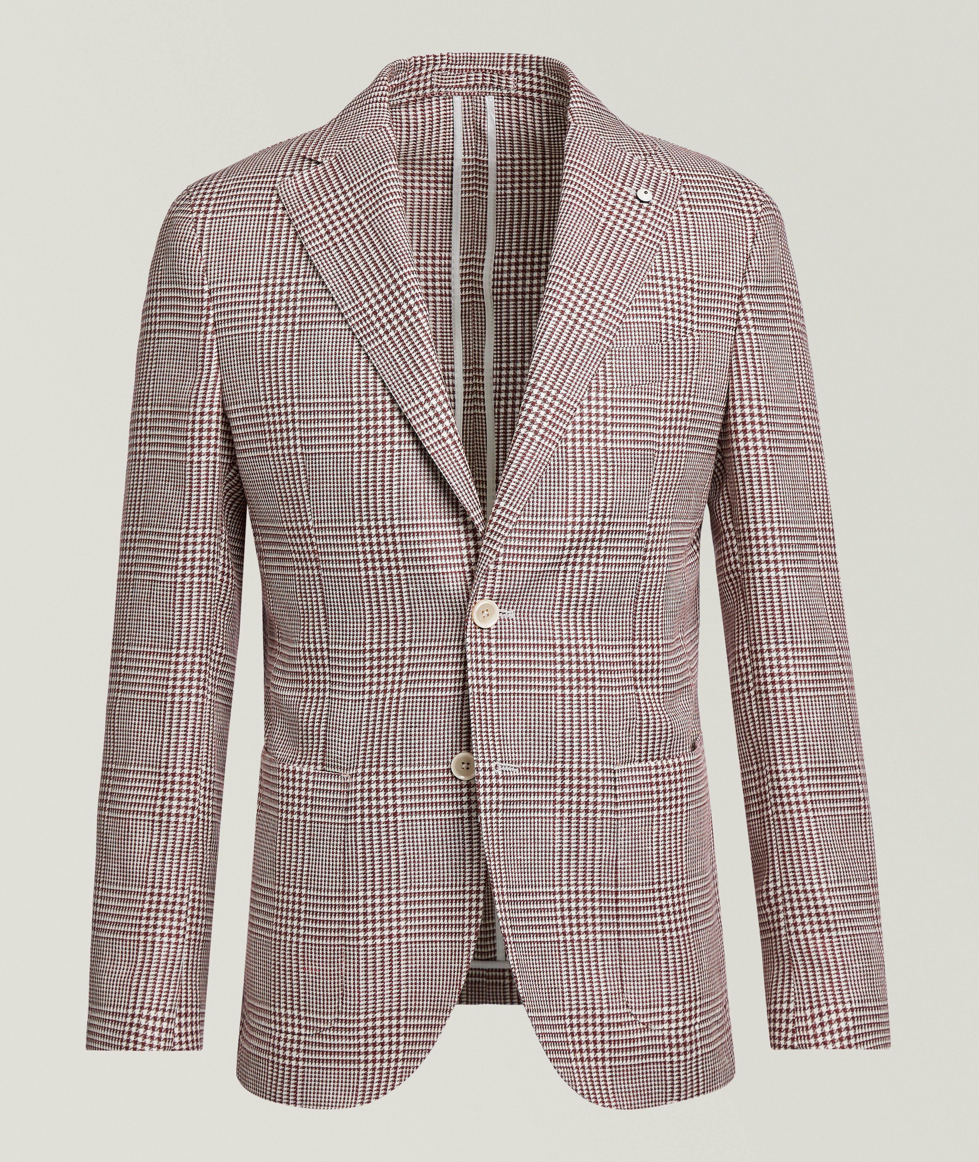 Glen Plaid Linen-Wool Sport Jacket  image 0