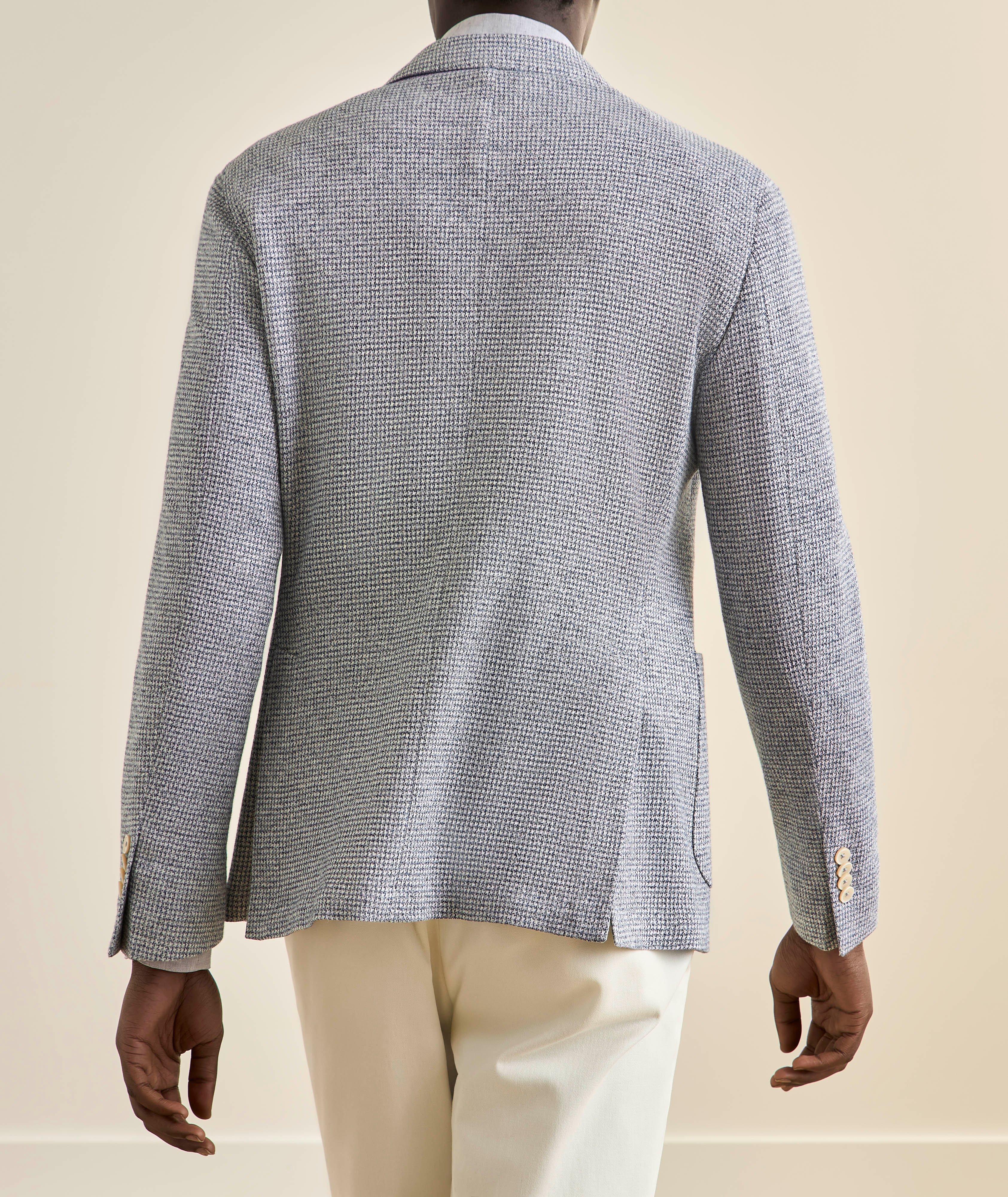 Micro-Houndstooth Linen-Cotton Sport Jacket image 2