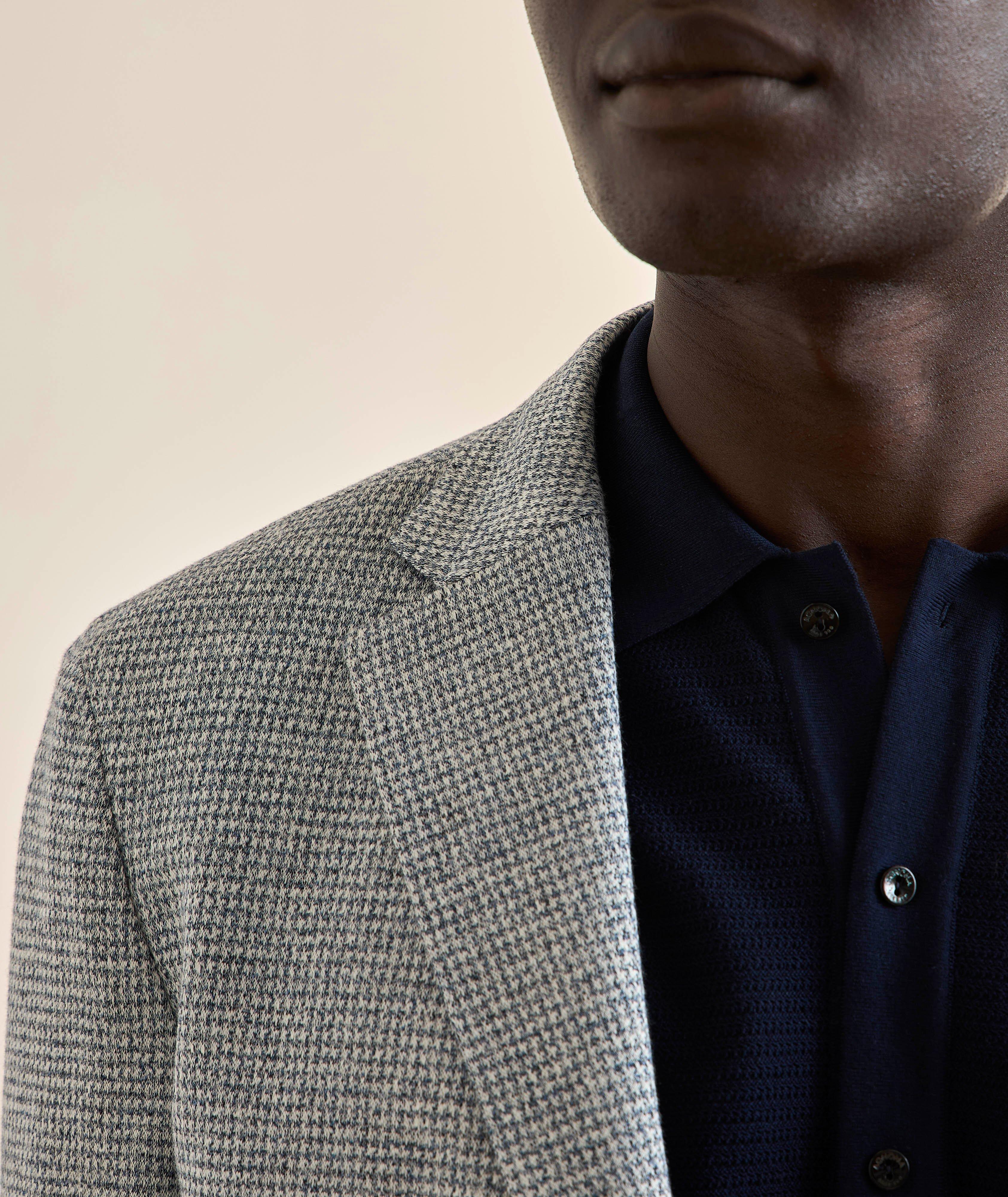 Micro-Houndstooth Linen-Cotton Sport Jacket image 3