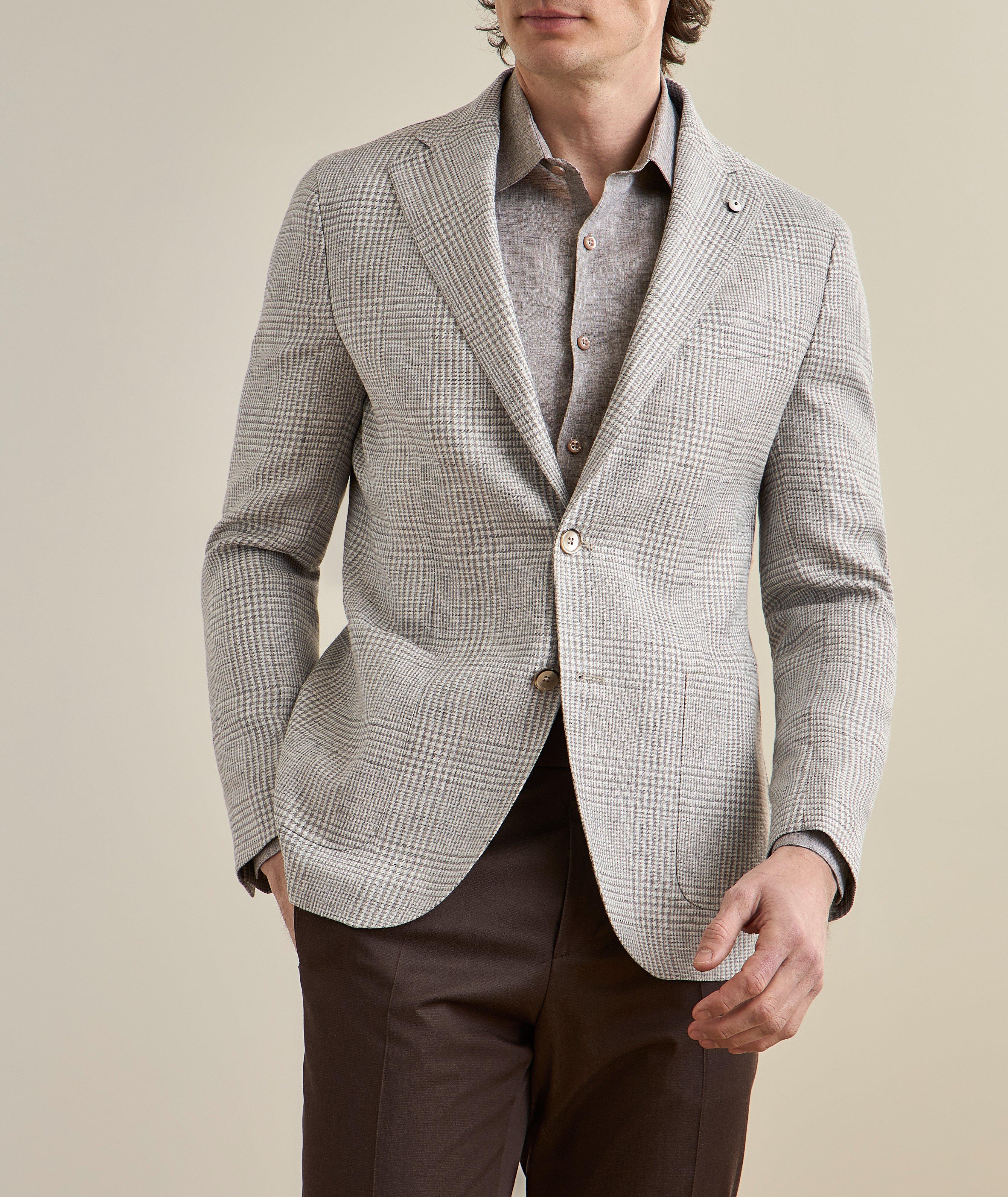 Glen Plaid Linen-Wool Sport Jacket  image 1