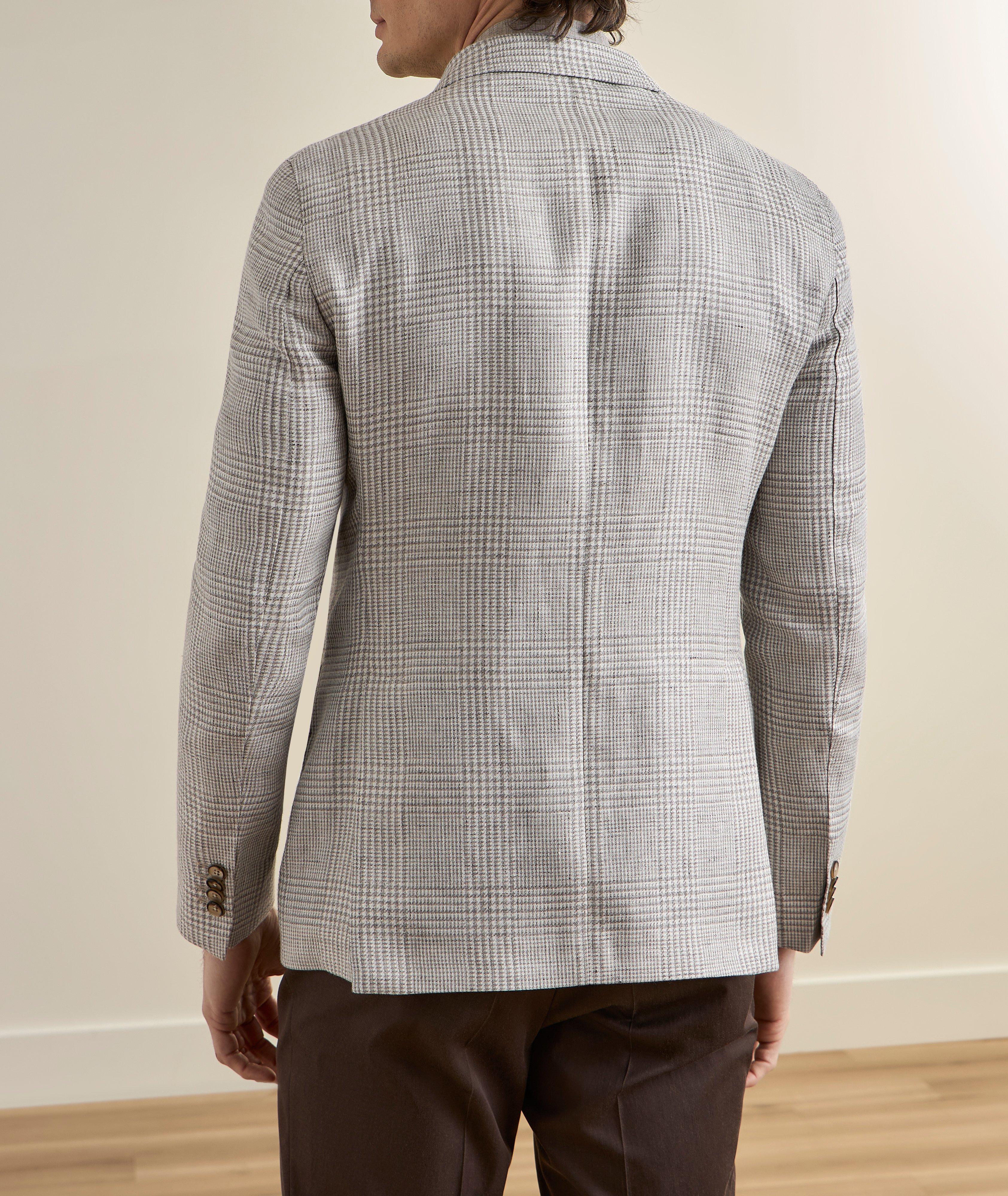 Glen Plaid Linen-Wool Sport Jacket  image 2