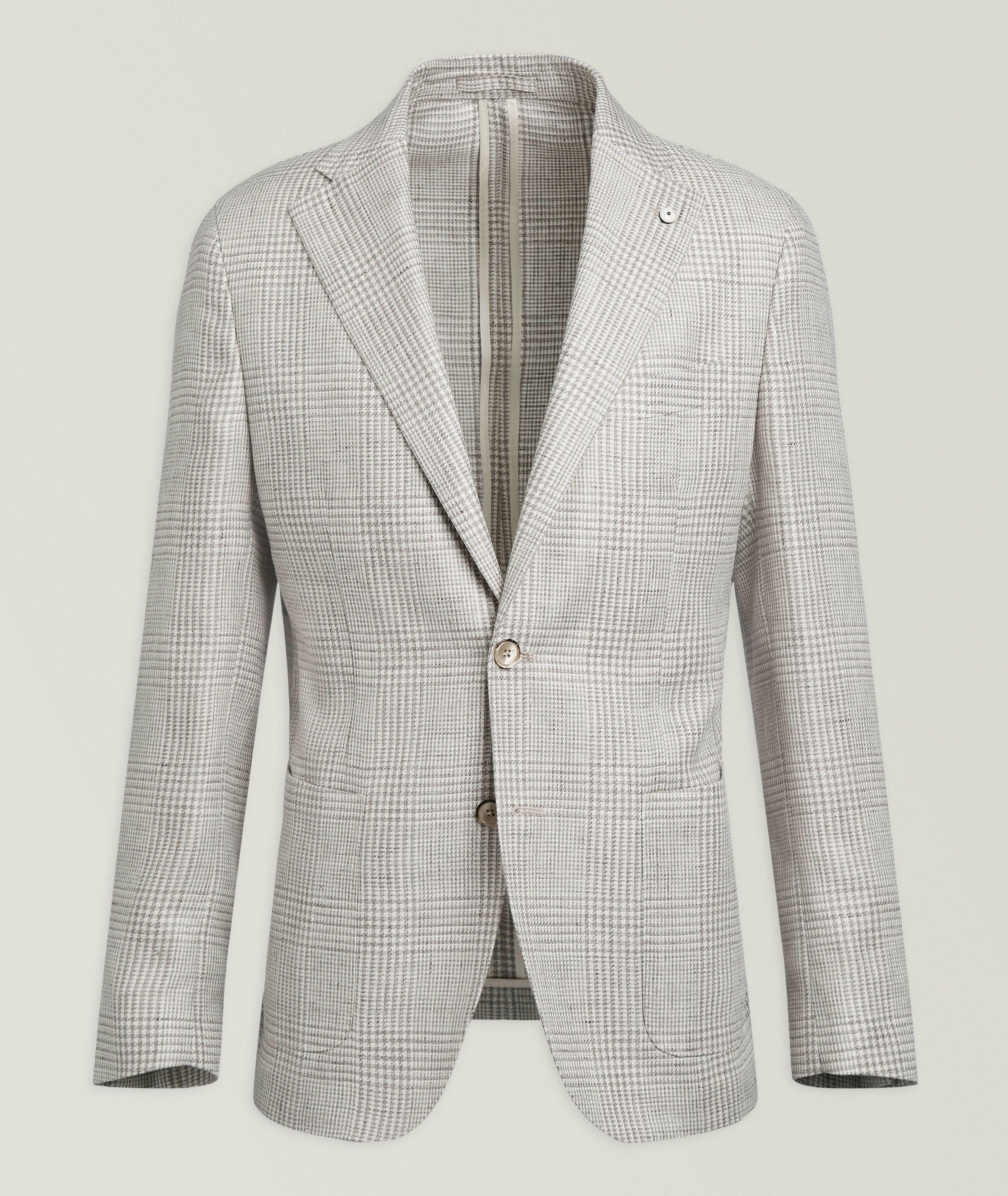 Glen Plaid Linen-Wool Sport Jacket  image 0