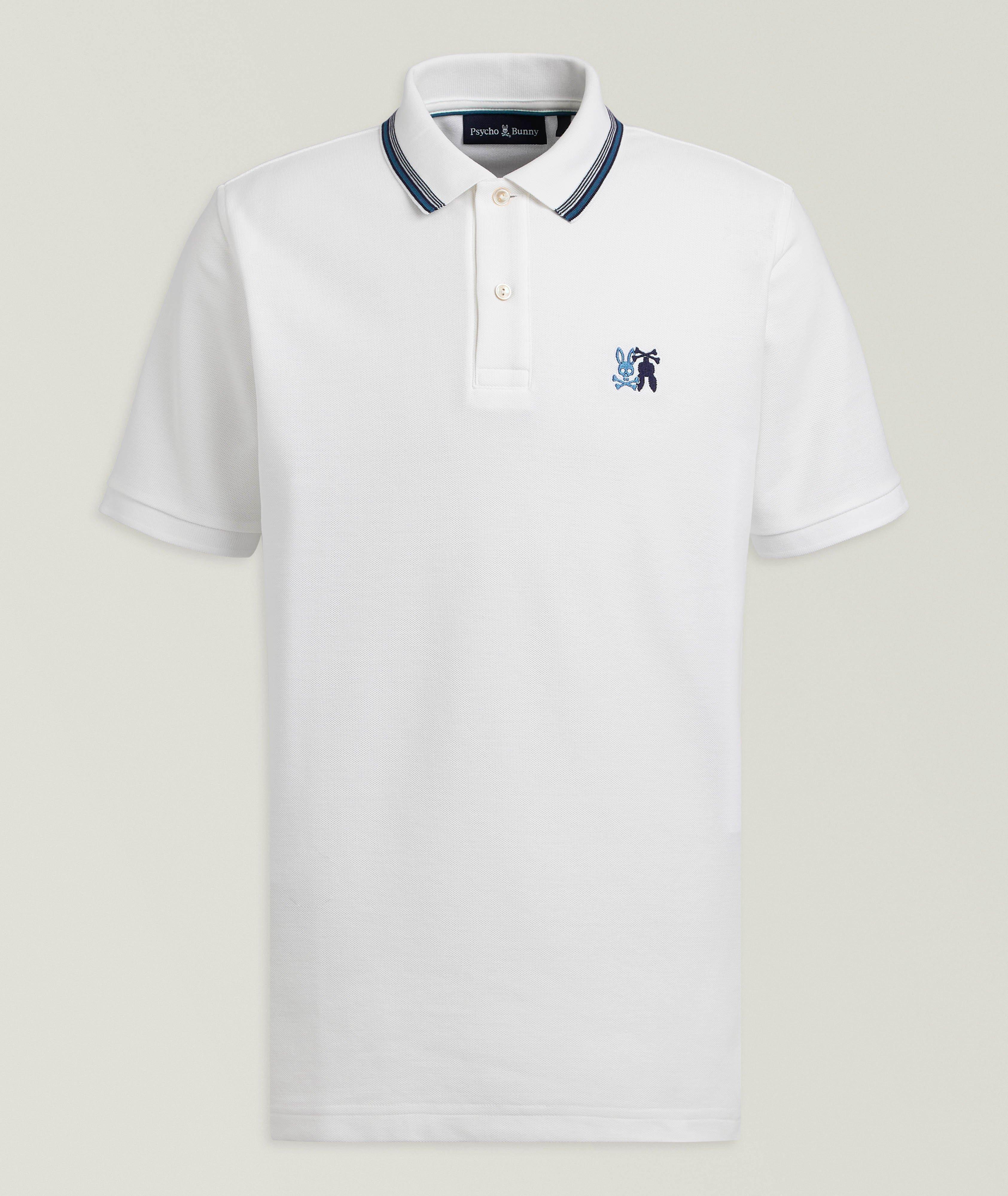 Psycho Bunny Striped-Trim Pima Cotton Piqué Polo