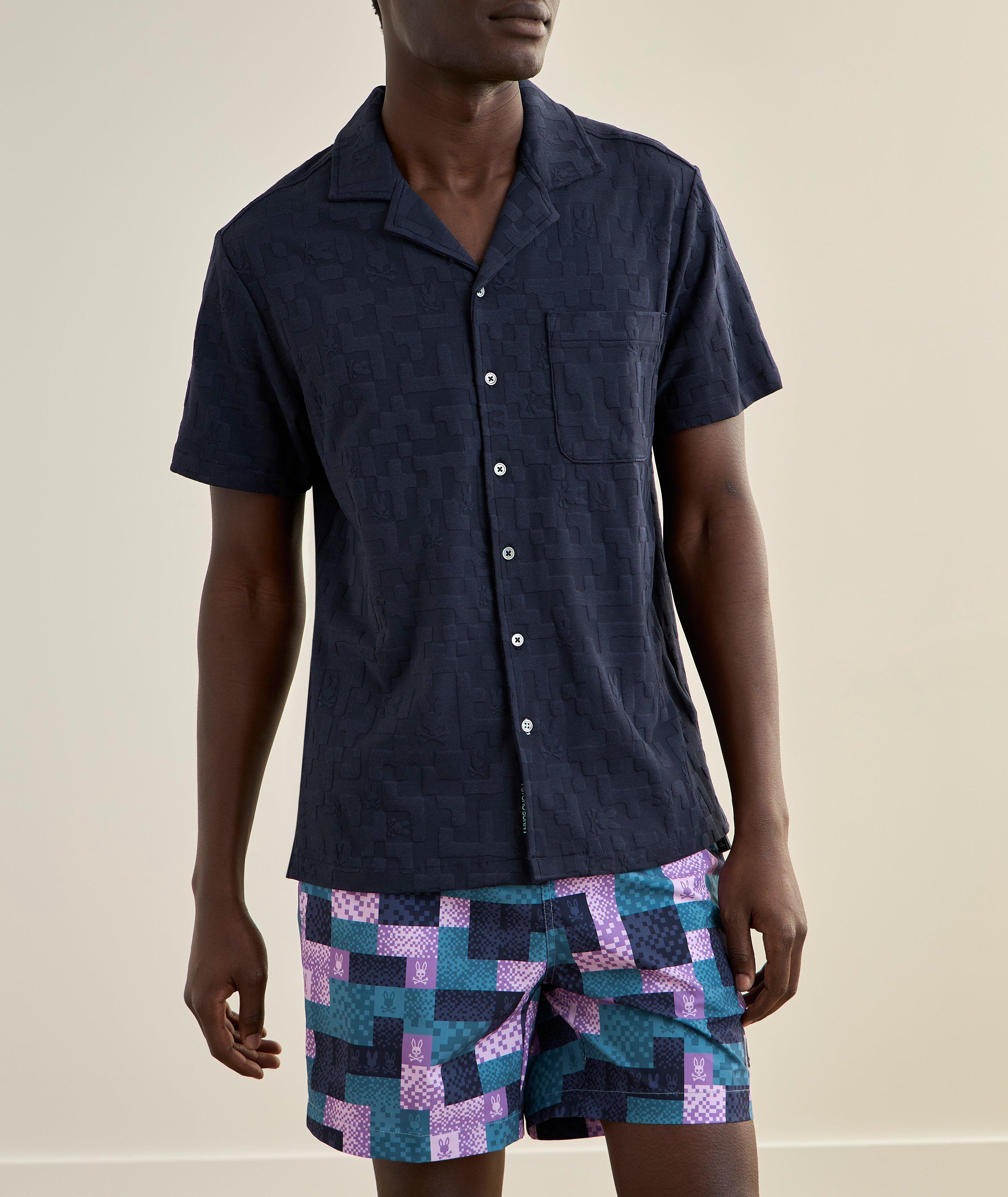 Jacquard Cotton-Blend Camp Shirt image 1