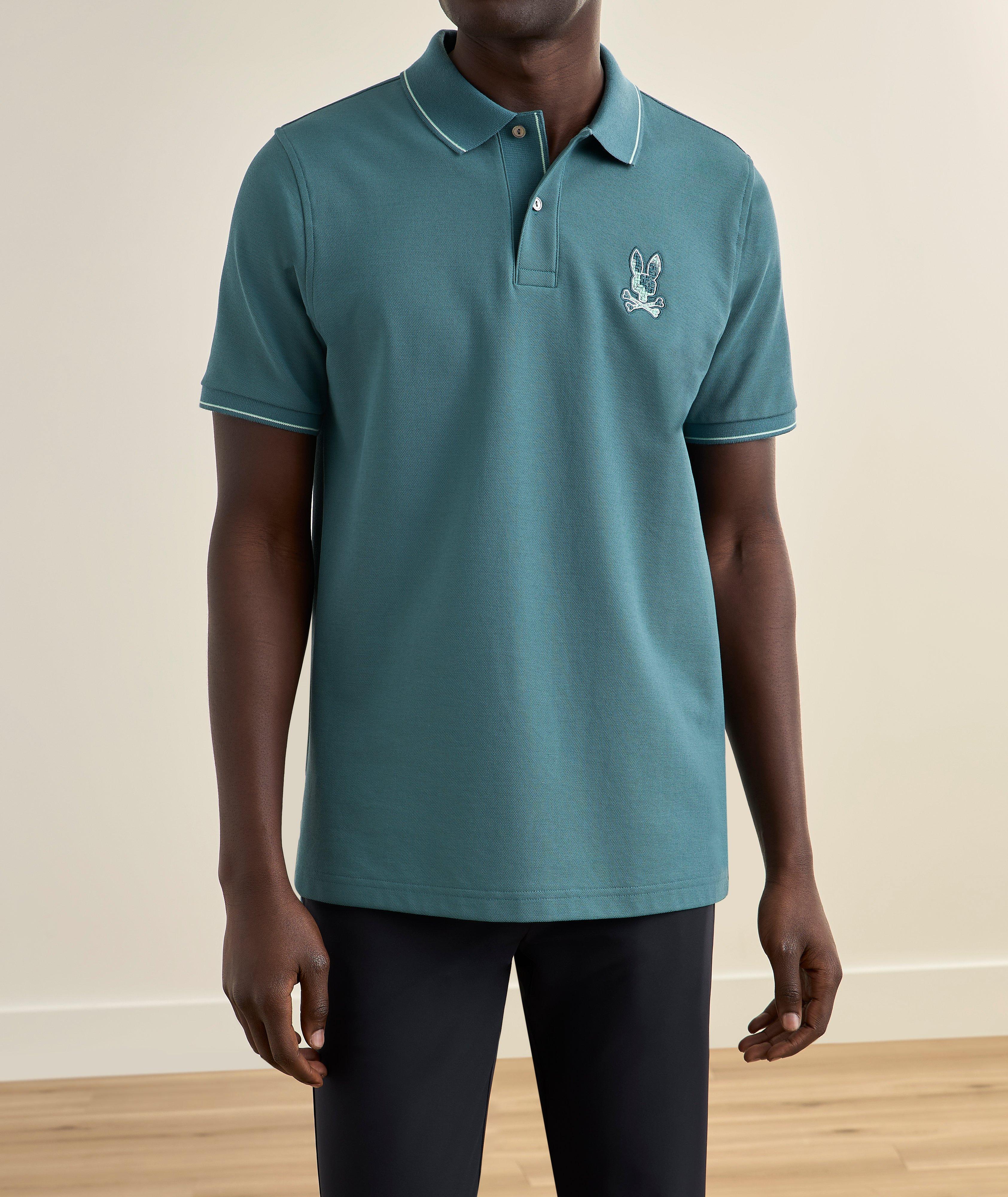 Striped-Trim Pima Cotton Piqué Polo image 1