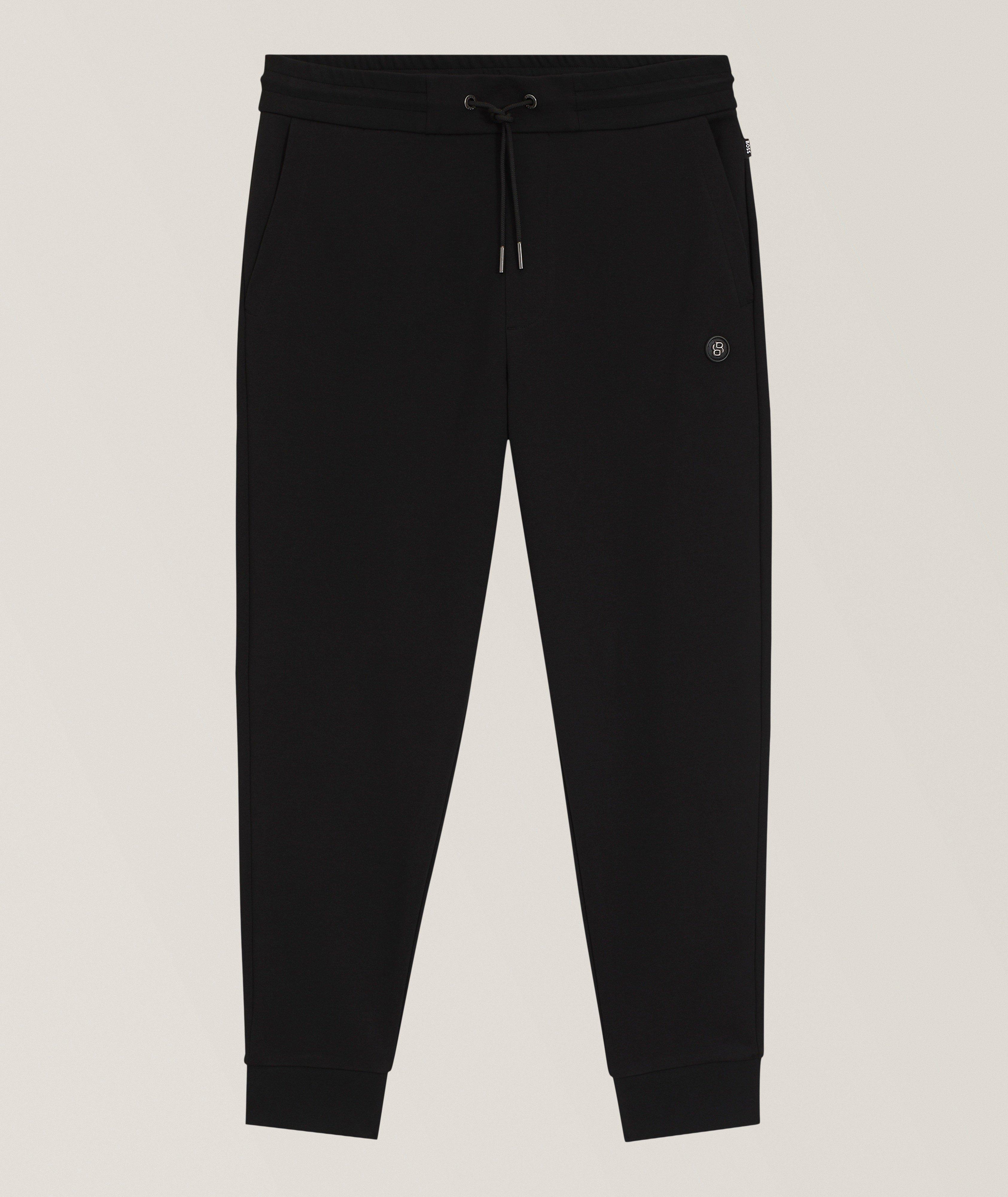 BOSS Pantalon de survêtement coton-mélange monogramme 'B' double 