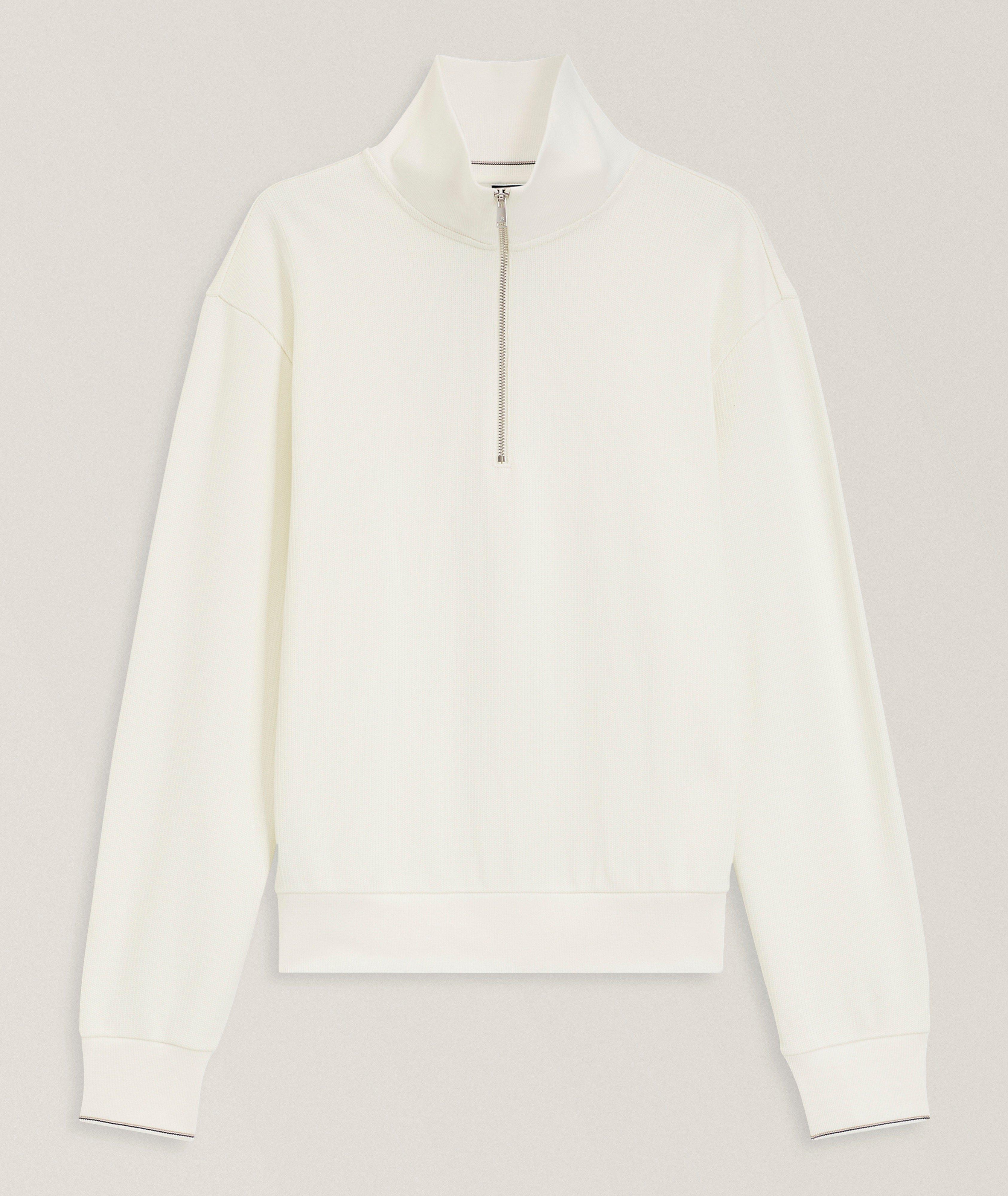 BOSS Seidler Cotton Quarter-Zip Sweatshirt 
