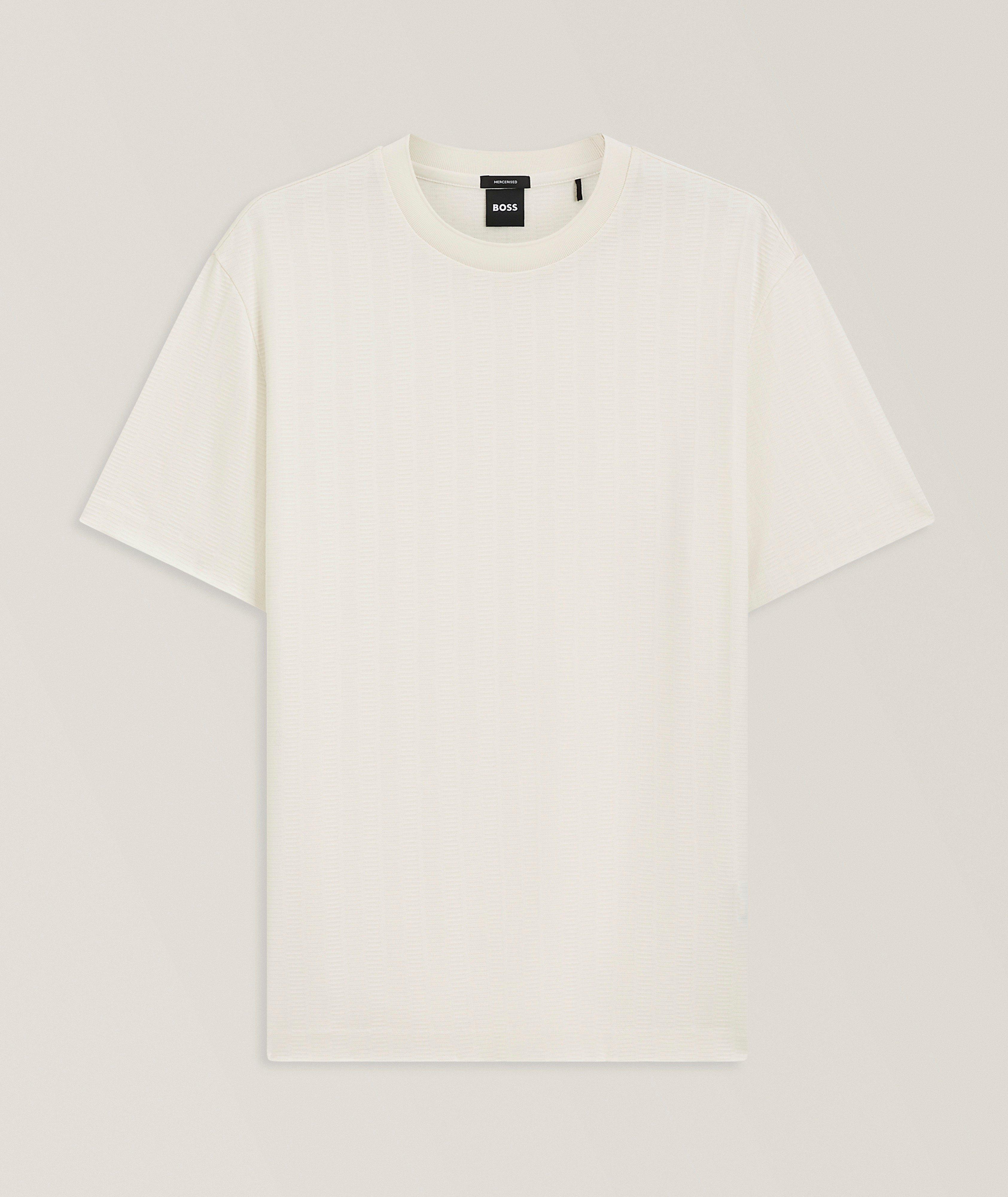 BOSS Taut Jacquard Cotton Crewneck T-Shirt