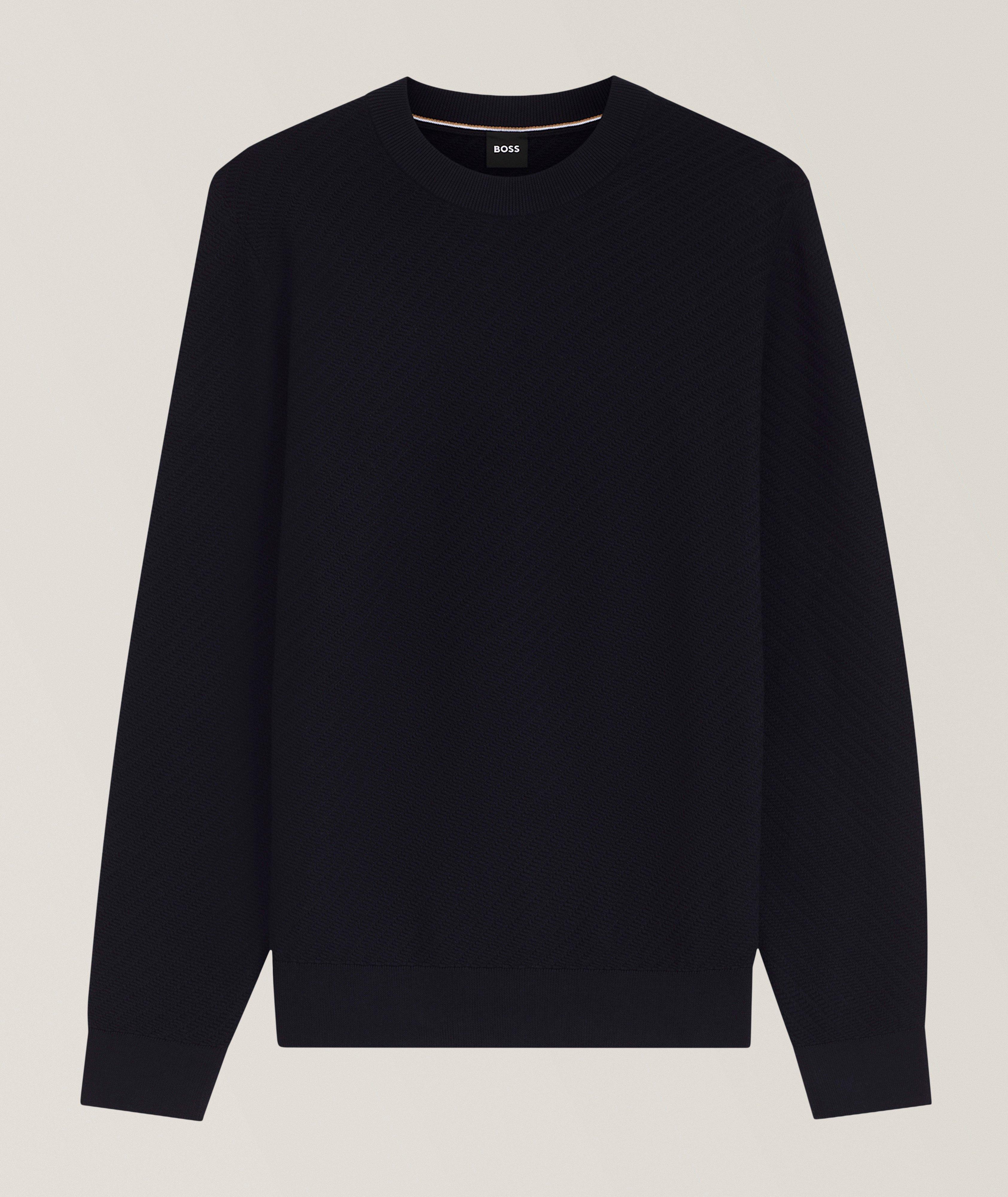 BOSS Lofranco Diagonal Knit Cotton Sweater