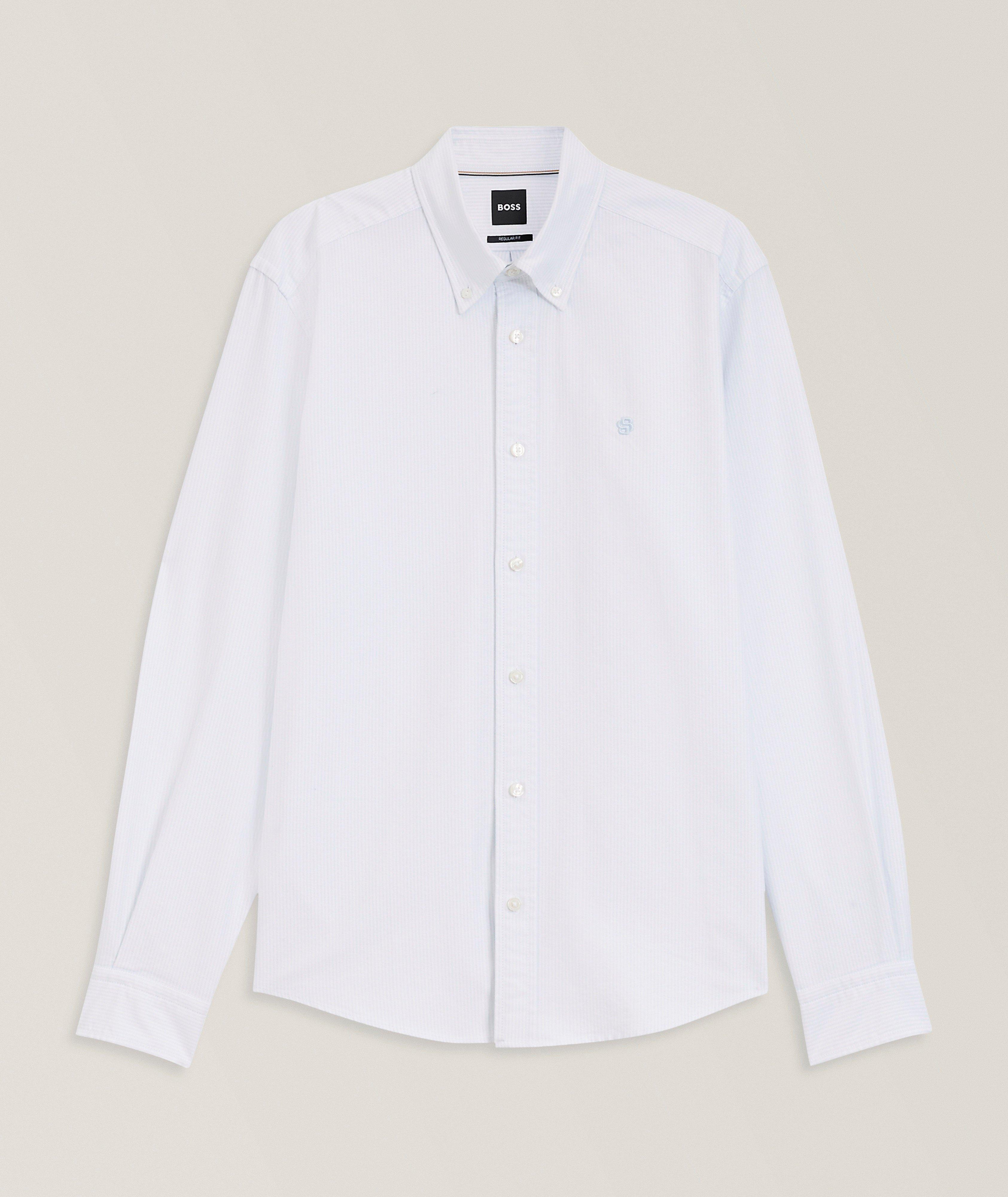BOSS Chemise coton Oxford rayée Liam