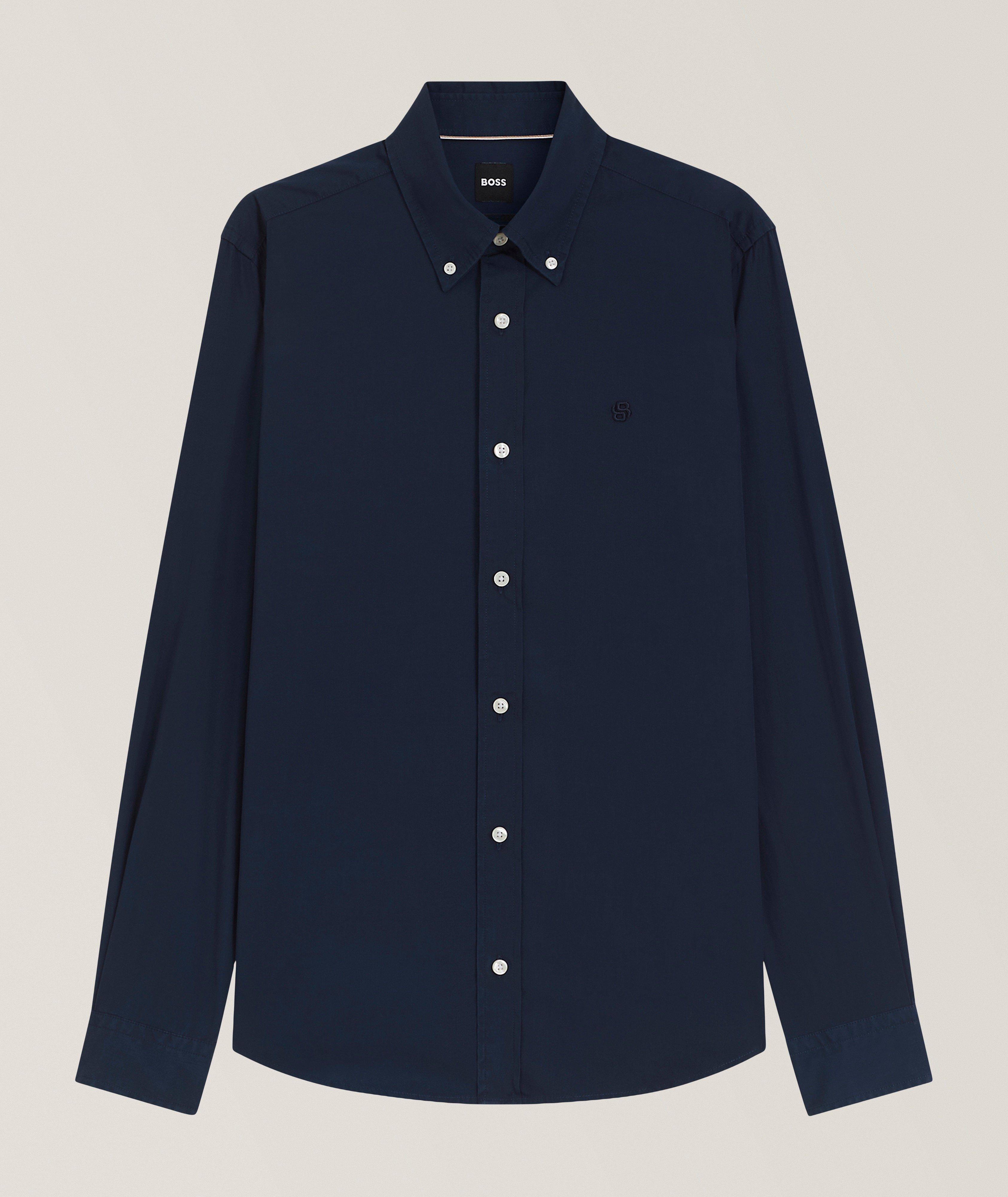 BOSS Roan Slim-Fit Soft-Touch Poplin Shirt