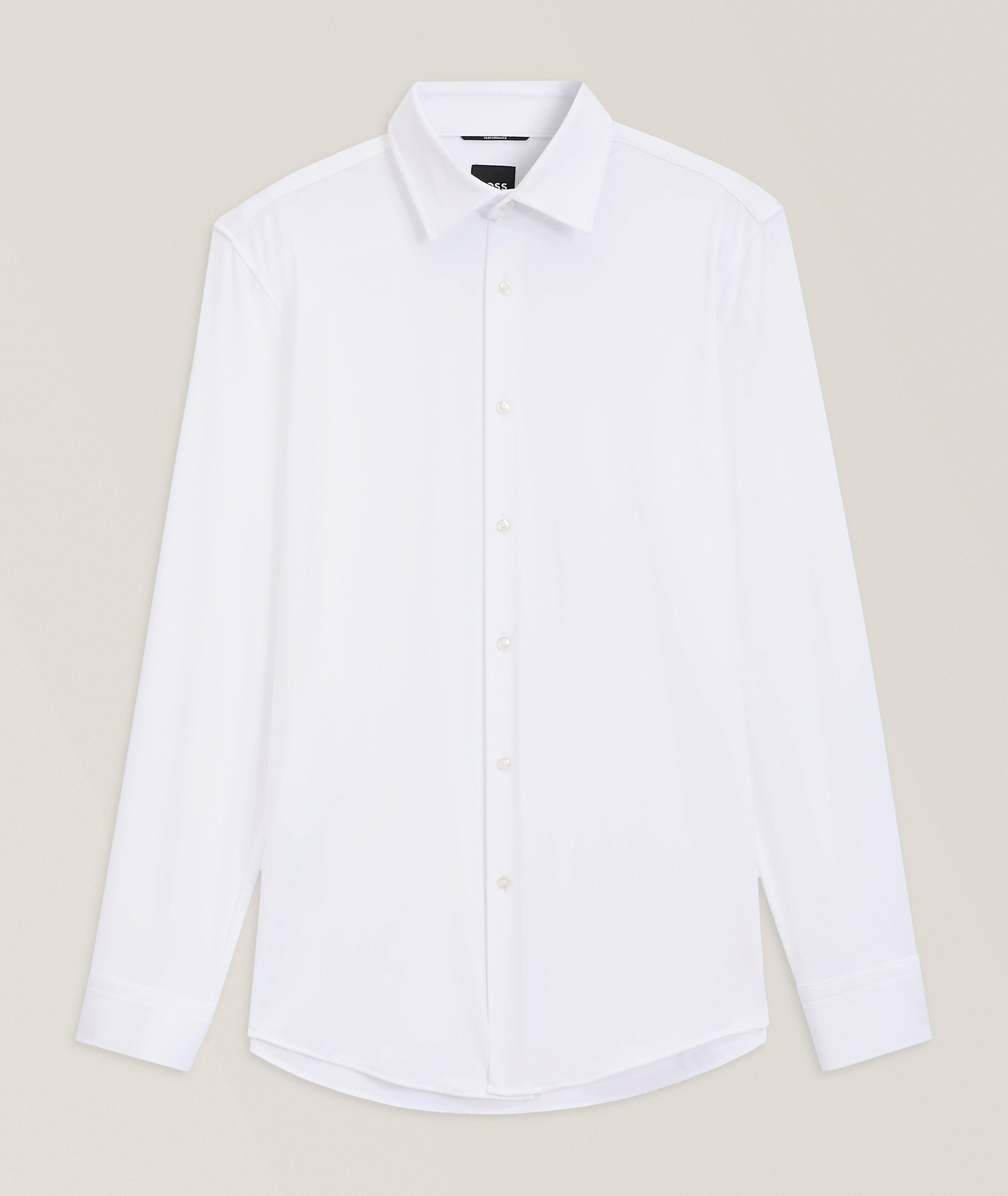 Hank Slim-Fit Stretch-Jersey Dress Shirt image 0