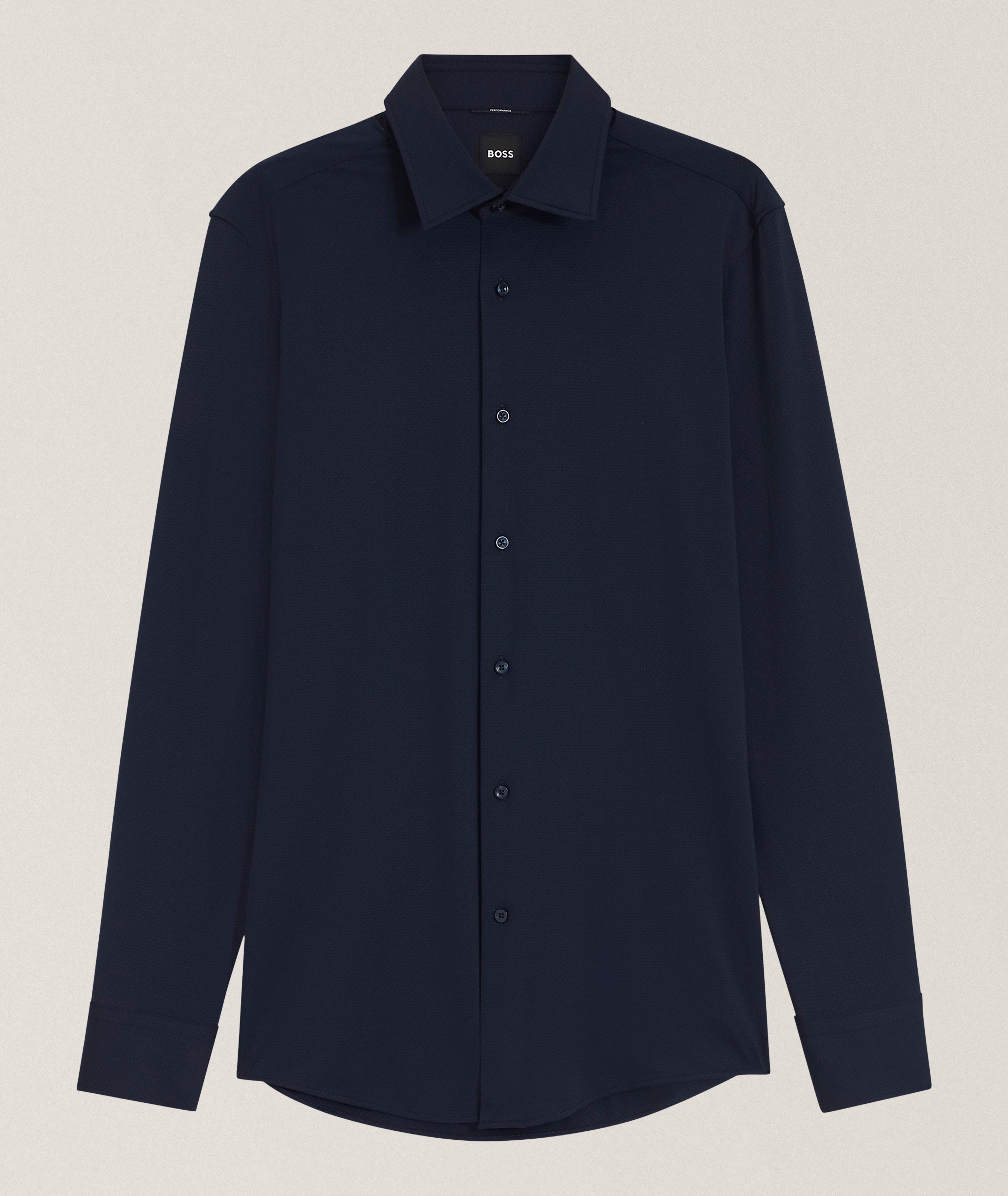 BOSS Slim-Fit Hank Stretch-Jersey Dress Shirt